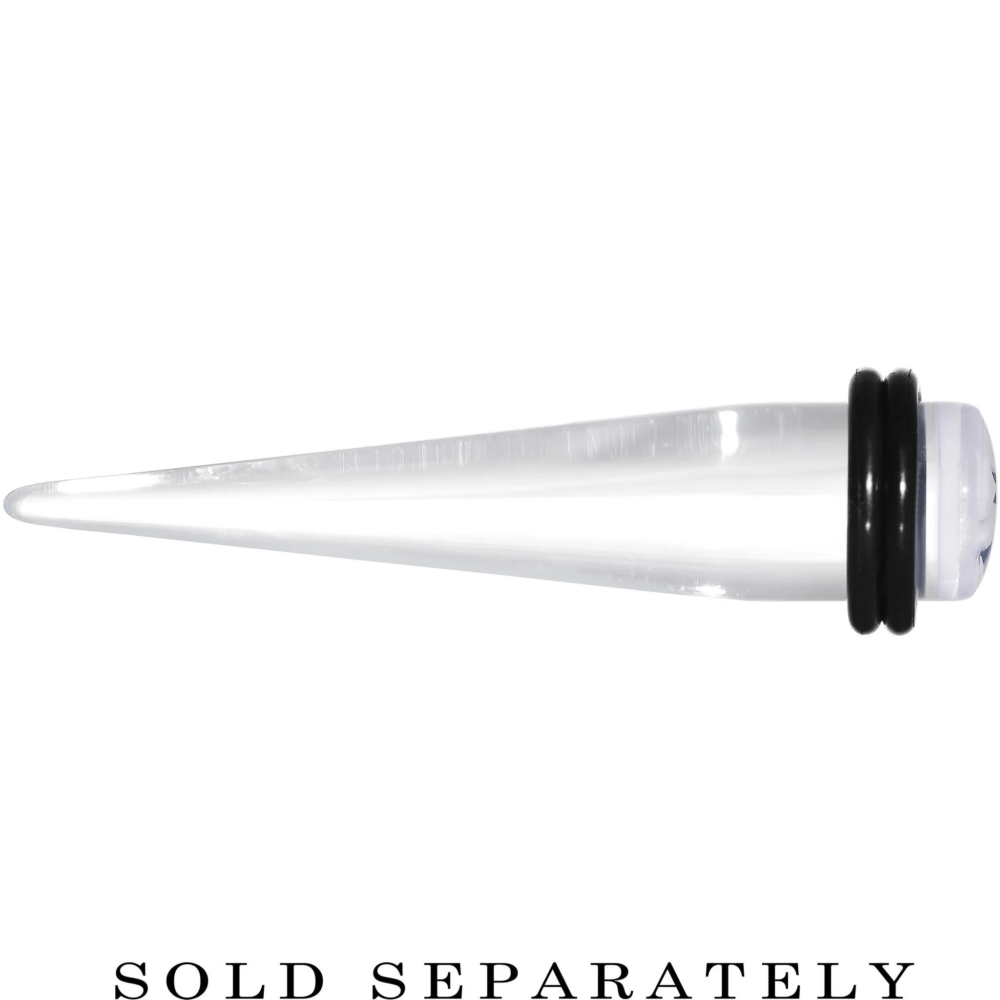 00 Gauge Clear White Acrylic Set Sail Nautical Anchor Taper