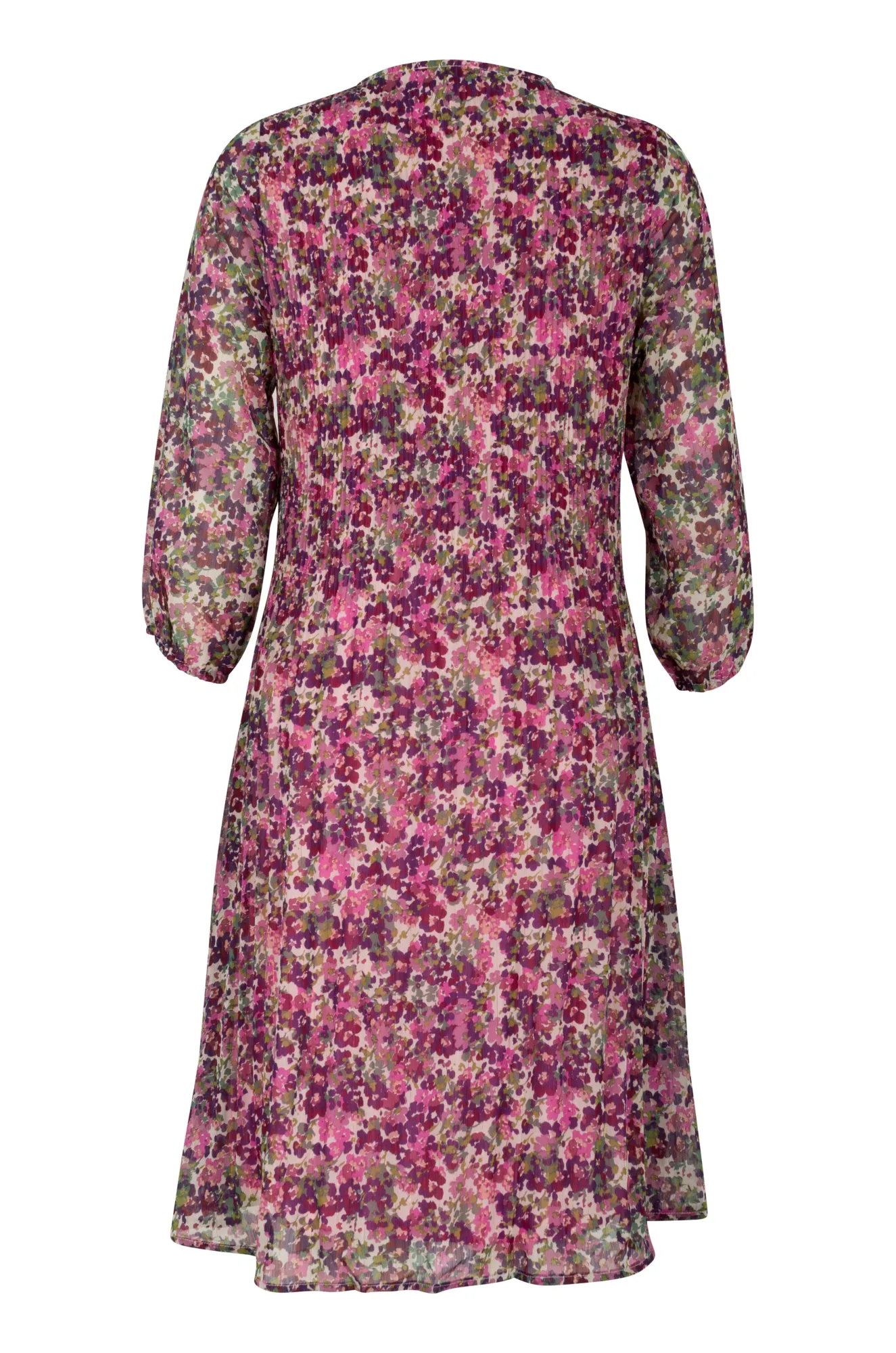 100% Polyester Fine Pleat Dress | Berry Garden Lurex | 8572AR