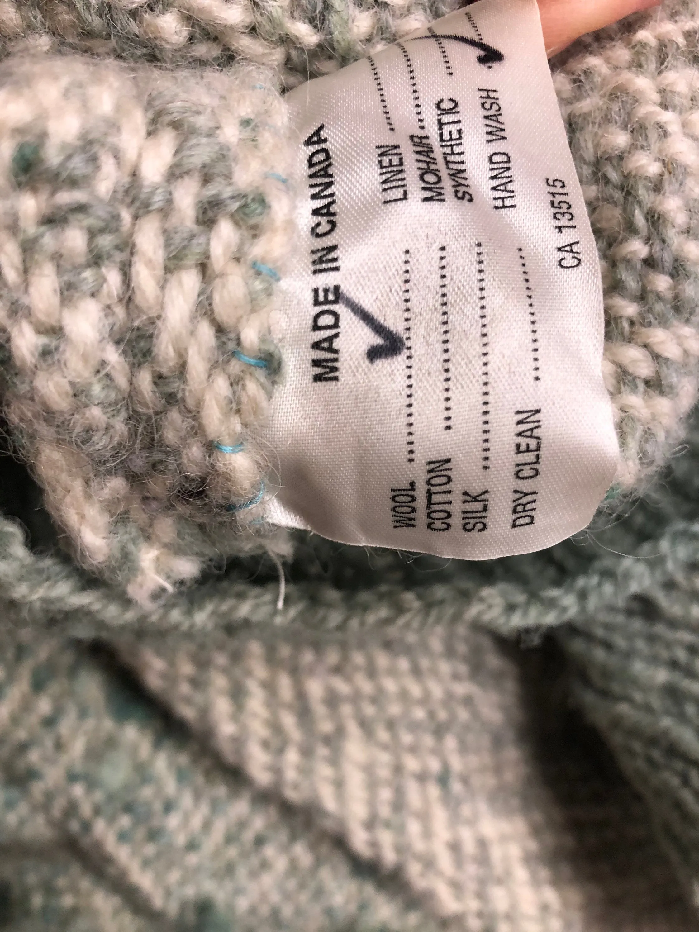 1970s Wool Sweater Sage Green Oversized Knit L