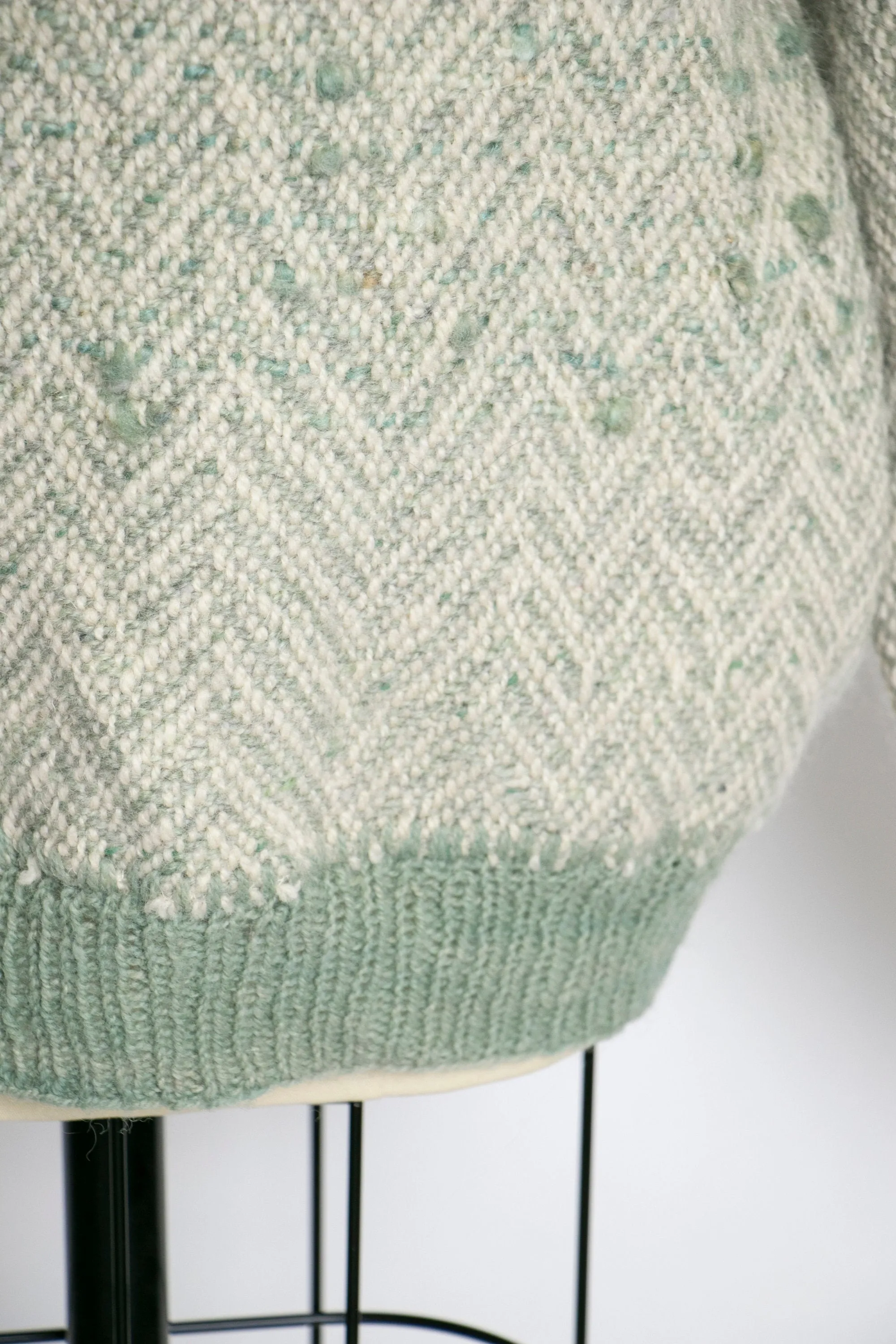 1970s Wool Sweater Sage Green Oversized Knit L
