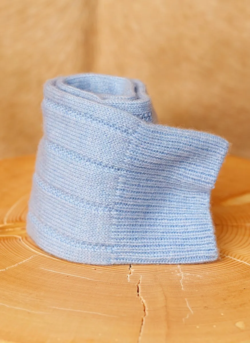 75% Cashmere Rib Sock in Sky Blue