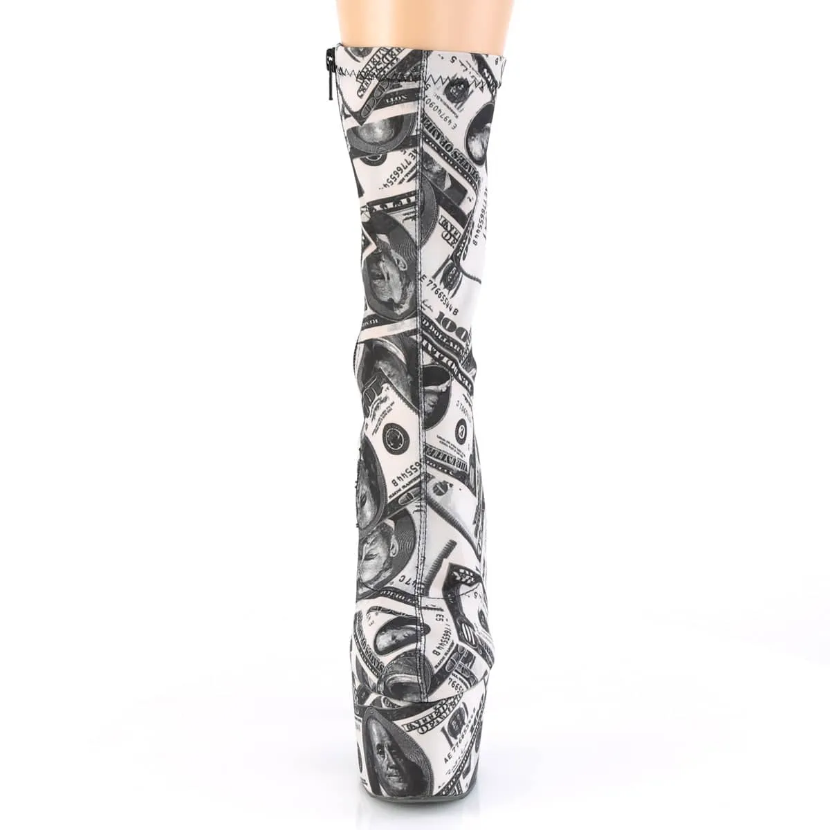 ADORE-1002DP Black & White Calf High Boots