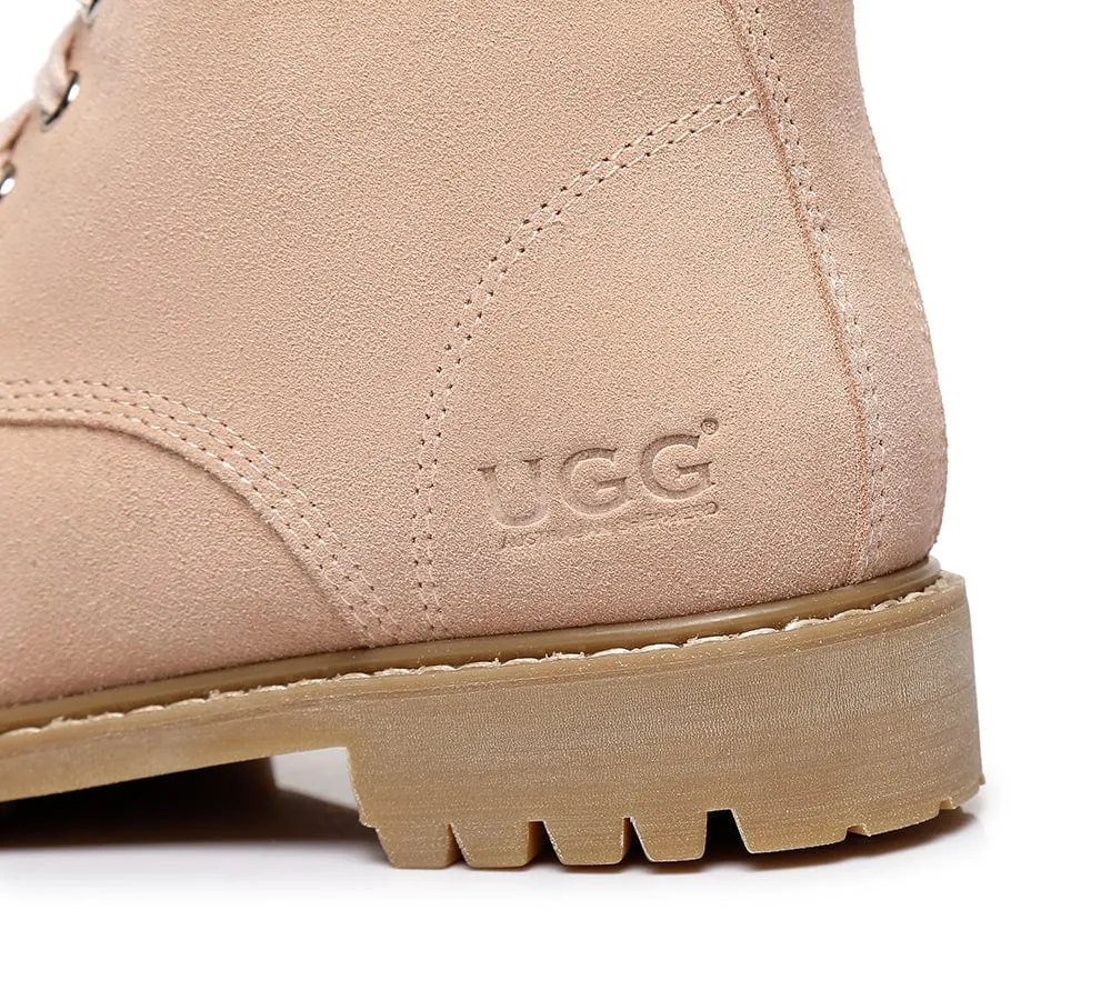 AUSTRALIAN SHEPHERD® UGG Women Sheepskin Wool Lace Up Chunky Boots Mina