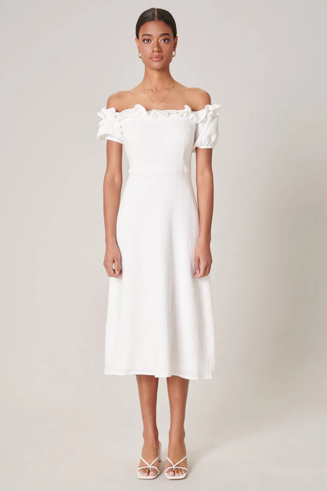 Barcelona Off the Shoulder Midi Dress