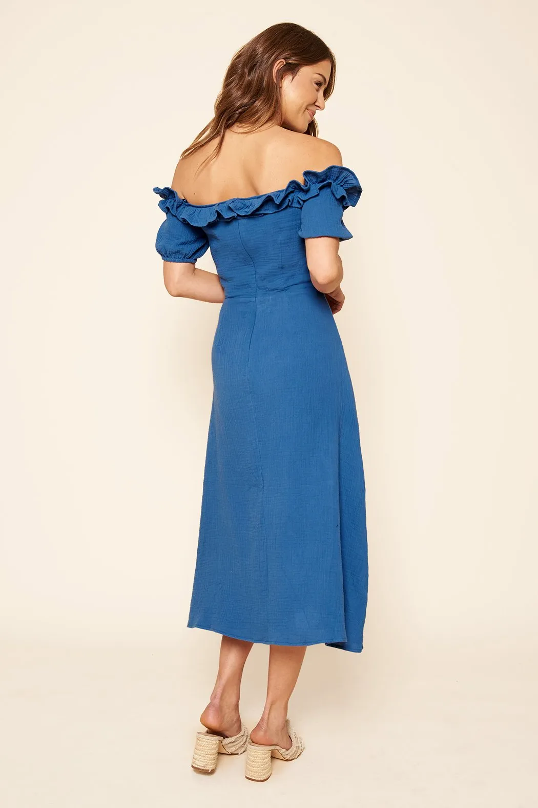 Barcelona Off the Shoulder Midi Dress