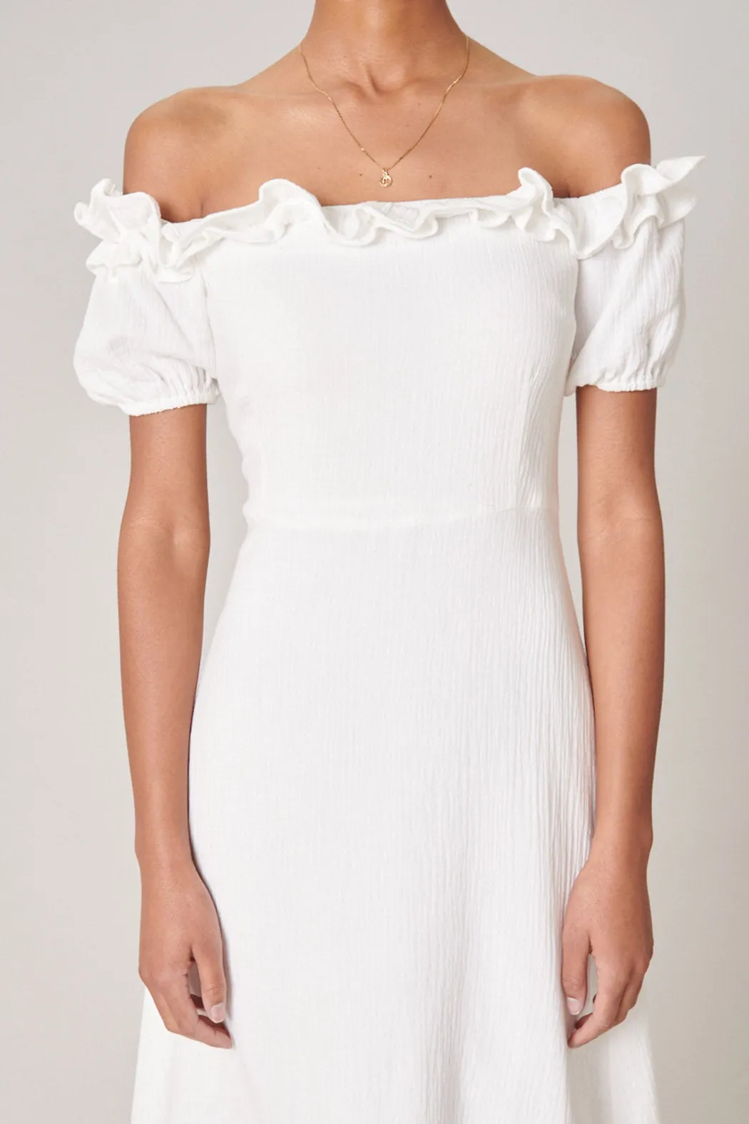 Barcelona Off the Shoulder Midi Dress