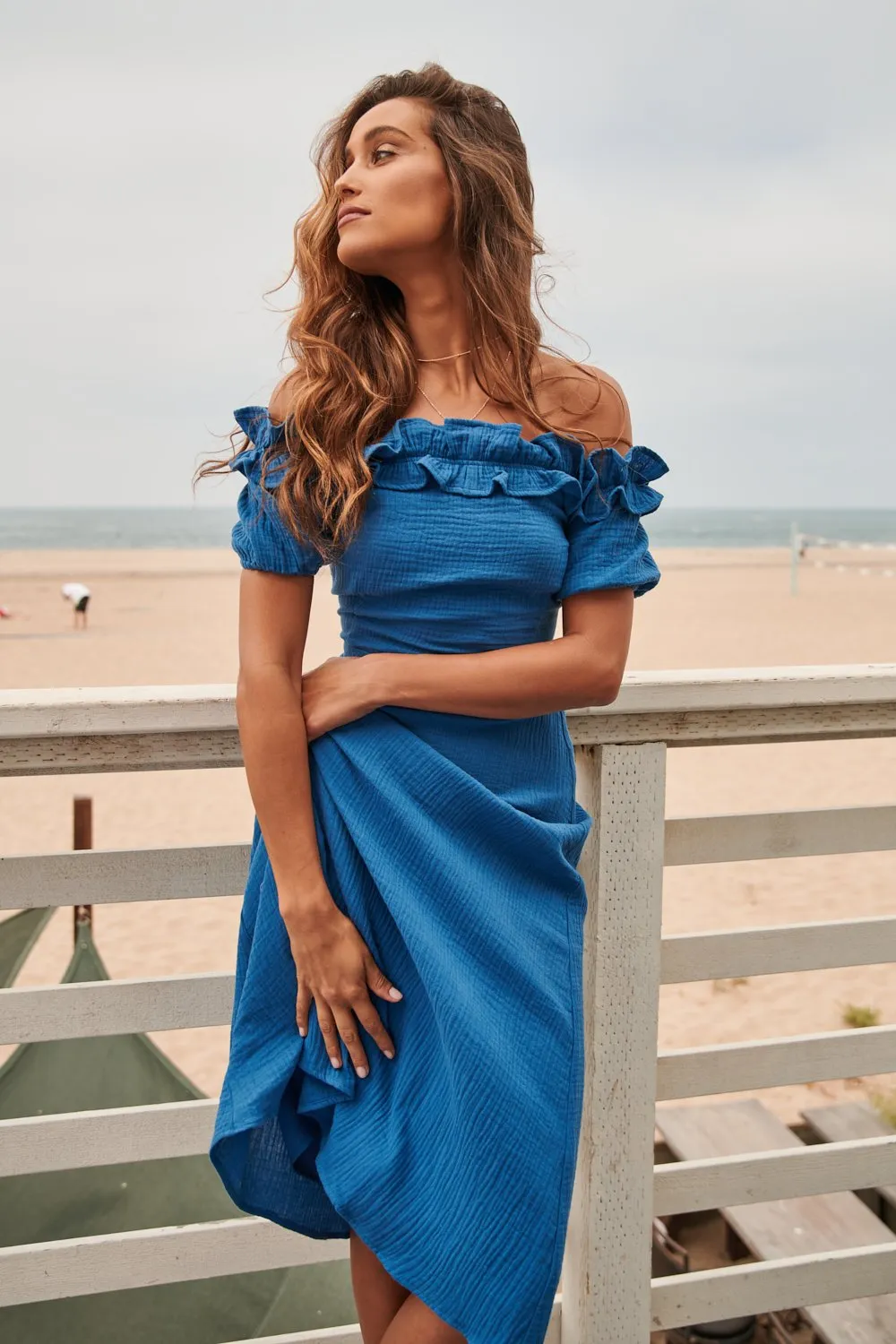Barcelona Off the Shoulder Midi Dress