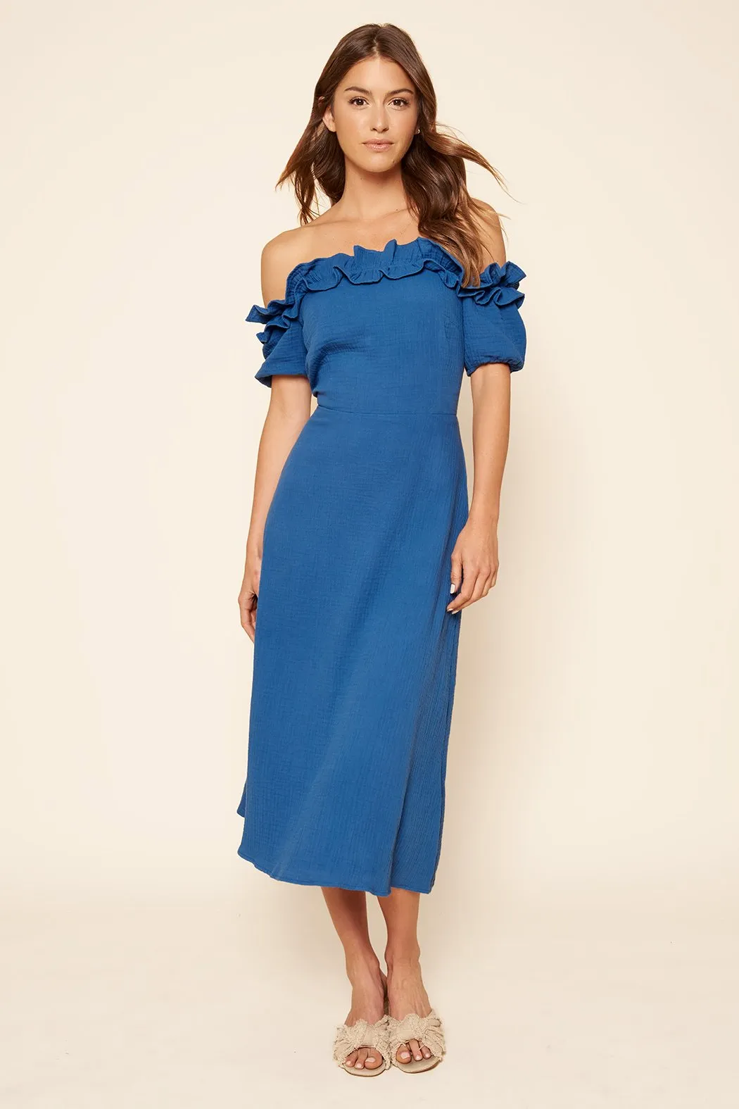 Barcelona Off the Shoulder Midi Dress