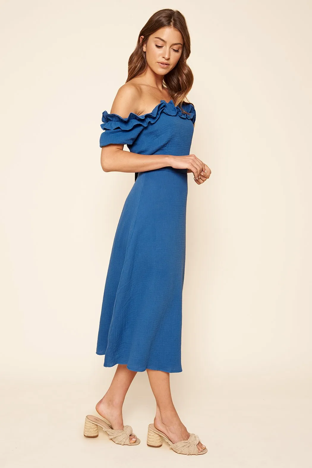 Barcelona Off the Shoulder Midi Dress