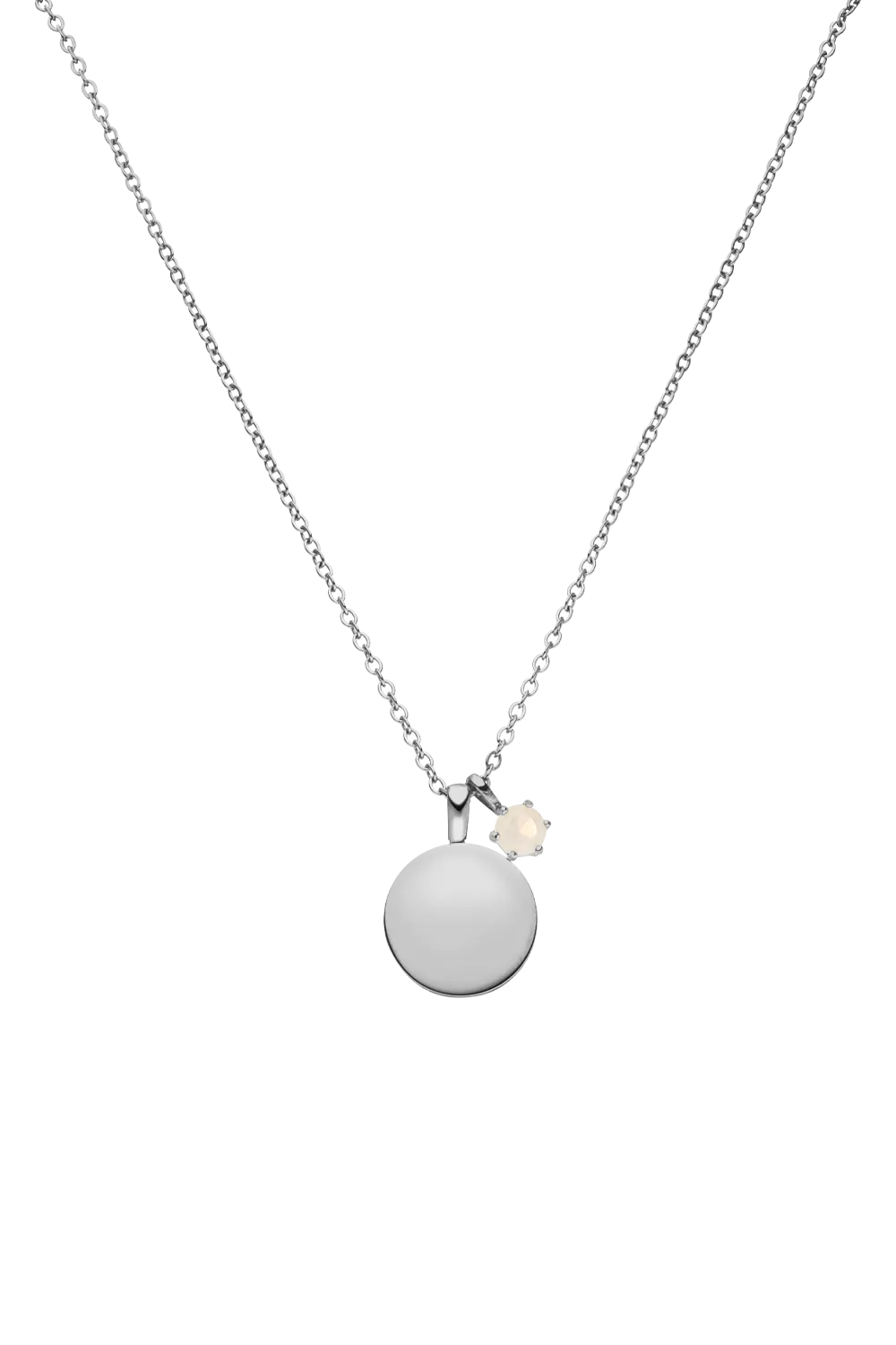 Birthstone October Necklace Silver