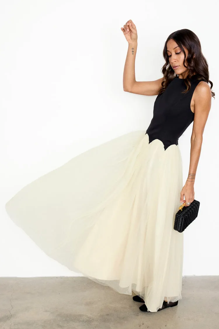 Black and Cream Monika Dress Petite
