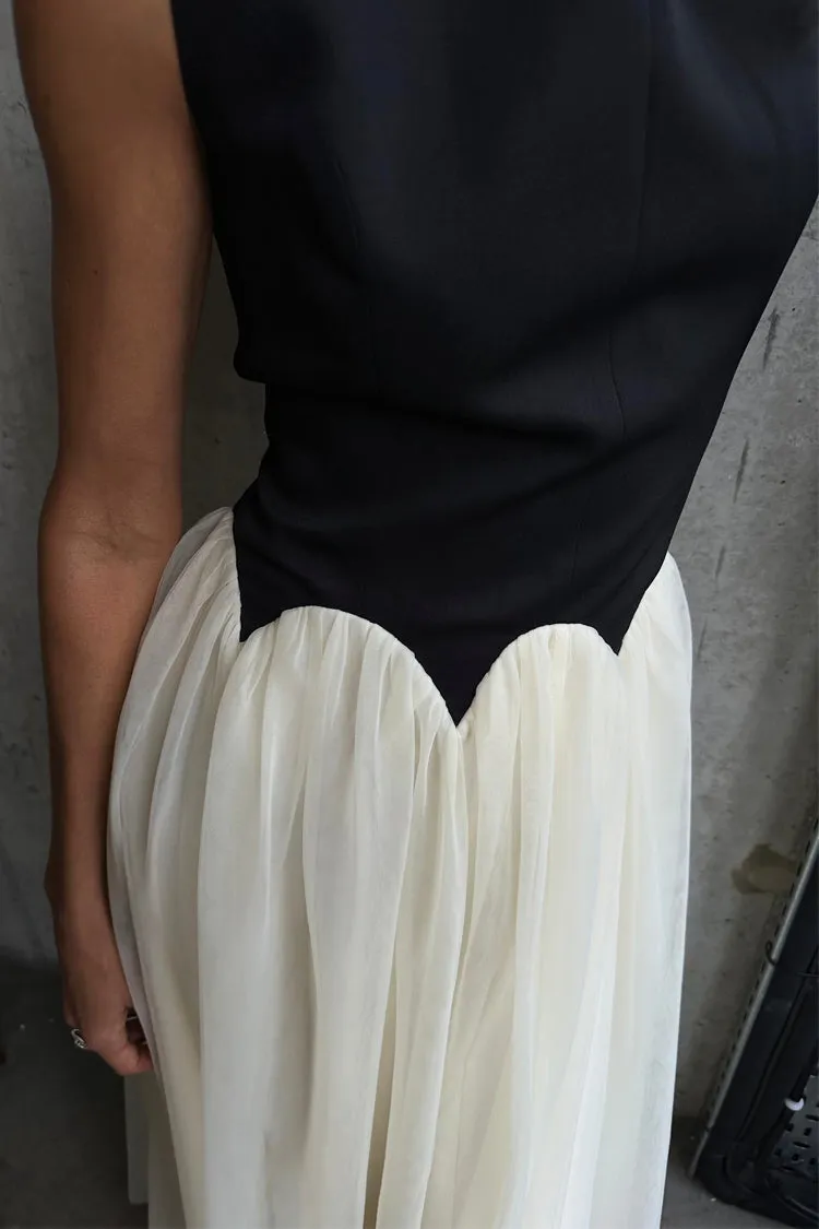 Black and Cream Monika Dress Petite