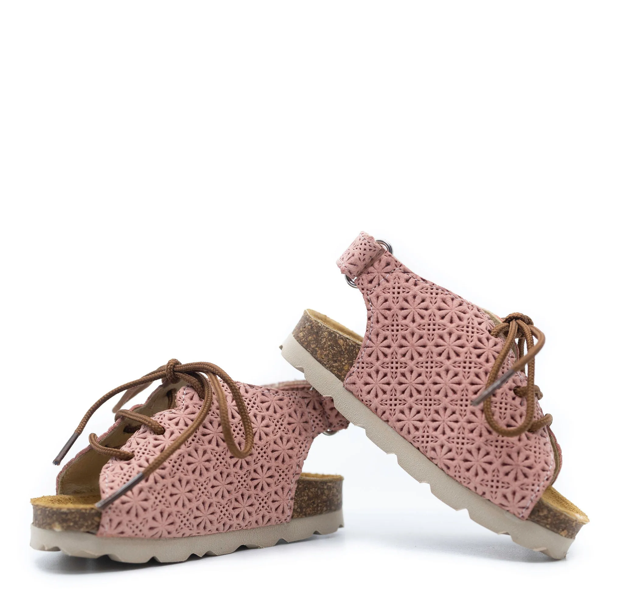 Blublonc Coral Flower Perforated Lace Baby Sandal