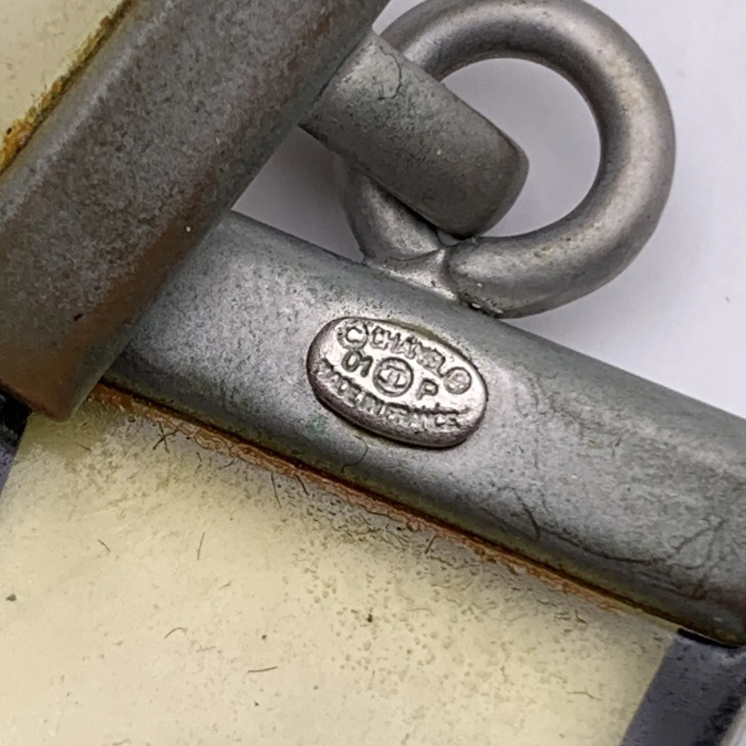 Chanel Vintage Clear and Black Rubber Logo Quatrefoil Bracelet