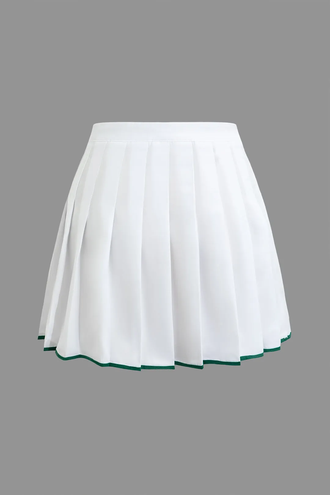 Contrast Pleated Mini Skirt