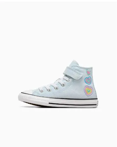 CONVERSE KID'S CHUCK TAYLOR ALL-STAR HEART PATCH LIGHT BLUE SNEAKER SHOES