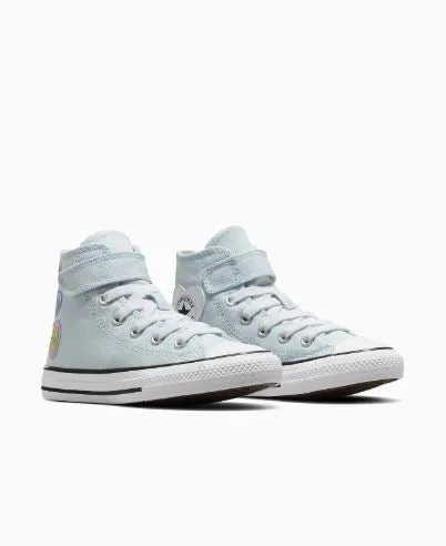CONVERSE KID'S CHUCK TAYLOR ALL-STAR HEART PATCH LIGHT BLUE SNEAKER SHOES