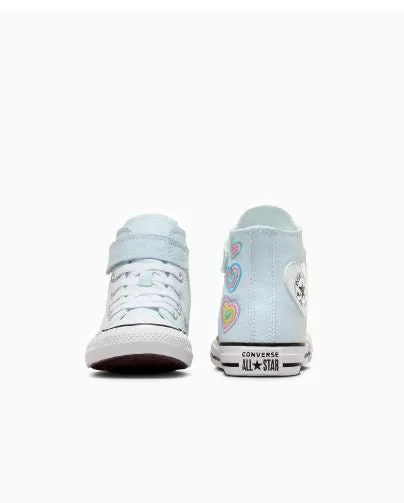 CONVERSE KID'S CHUCK TAYLOR ALL-STAR HEART PATCH LIGHT BLUE SNEAKER SHOES