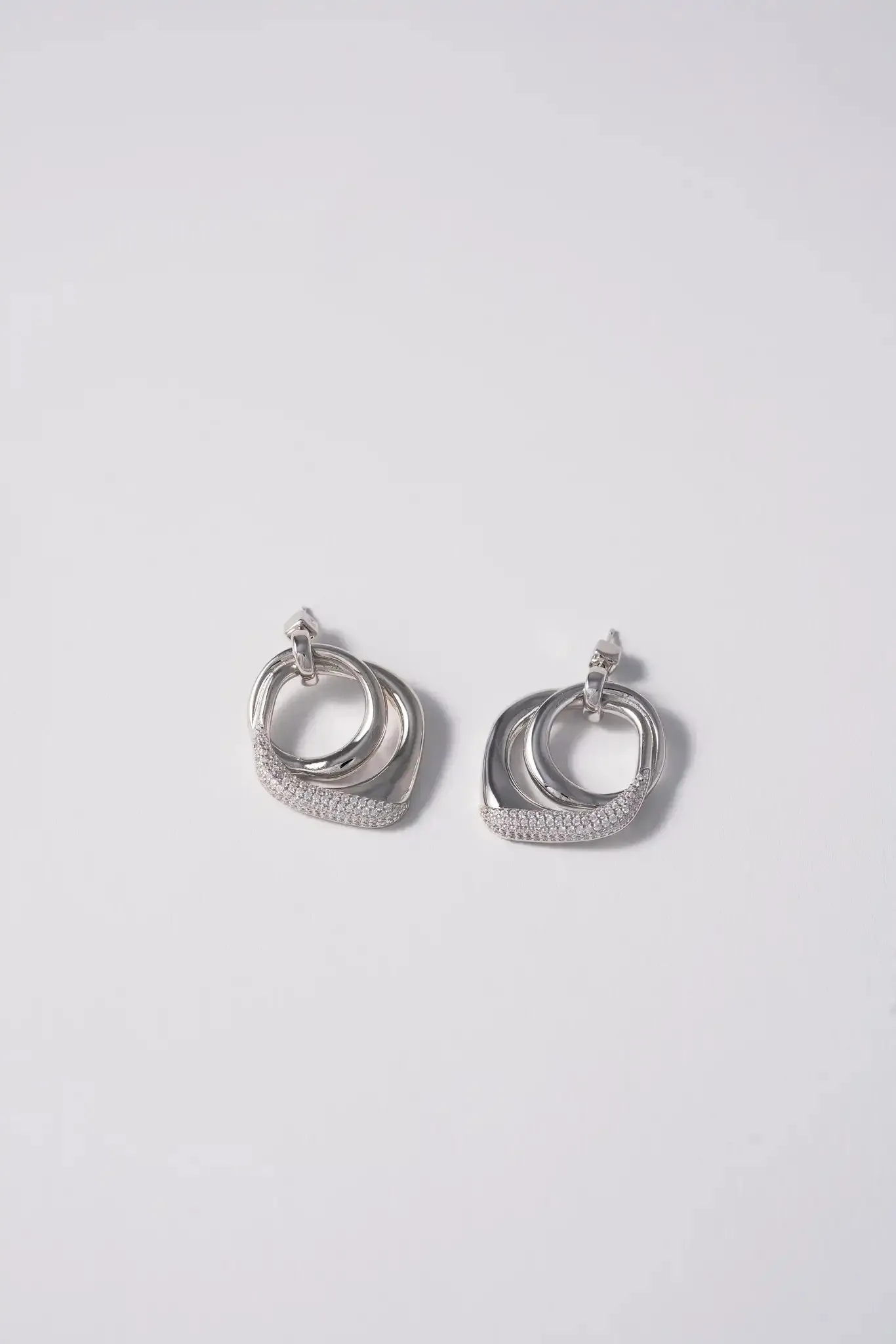 Crystal Galaxy Earrings Silver
