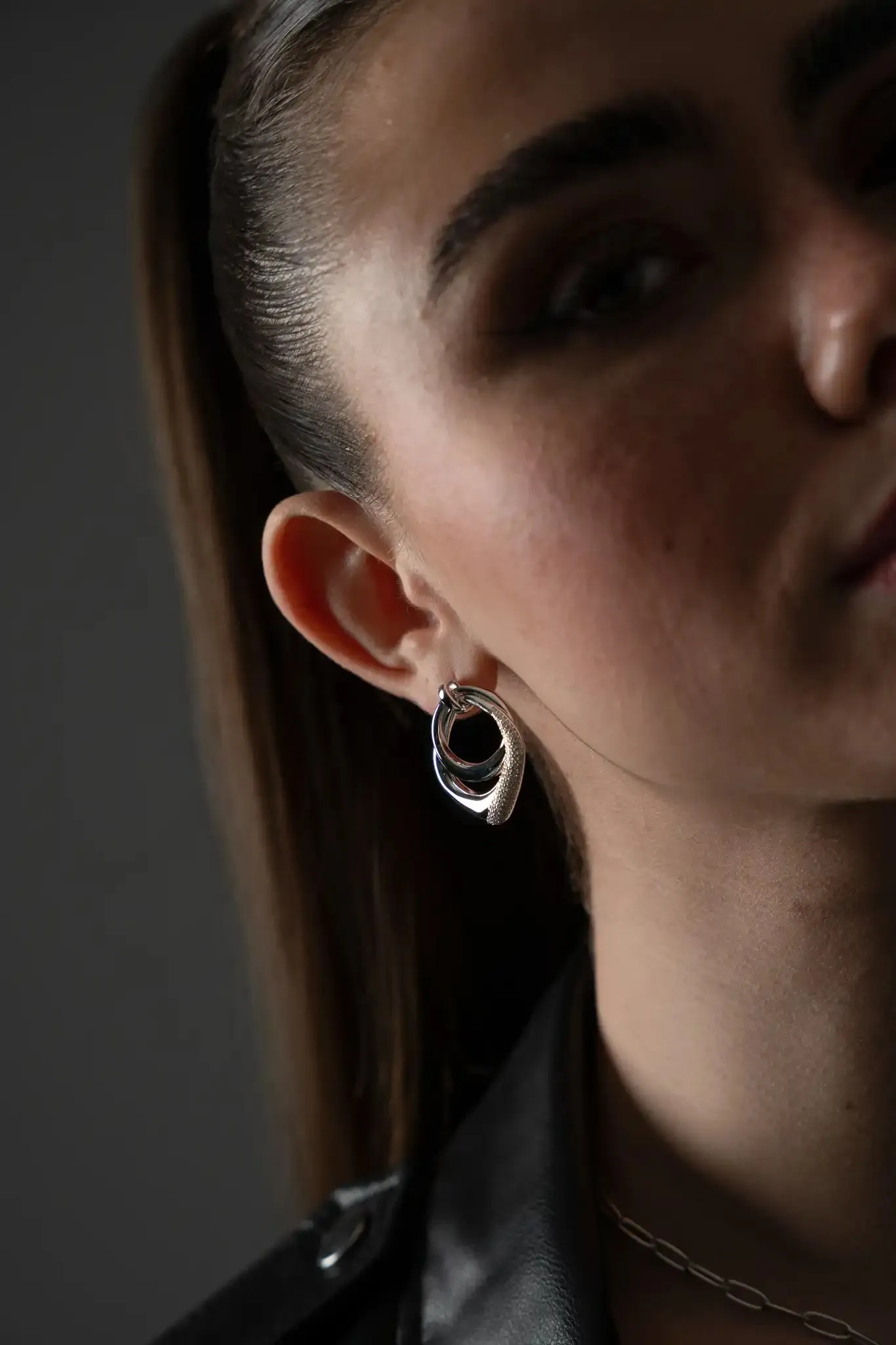 Crystal Galaxy Earrings Silver