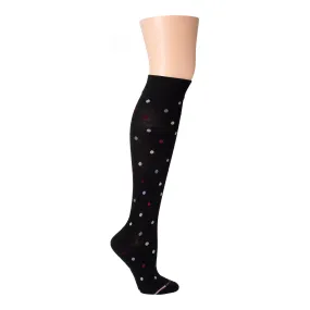 Dancing Dots | Wide Calf Knee-High Compression Socks For Women