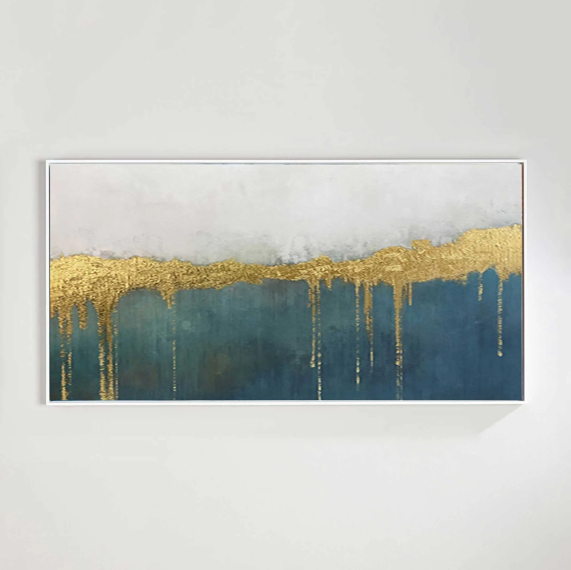 Decor Green Painting Gold Painting Rich Textured Office Wall Art