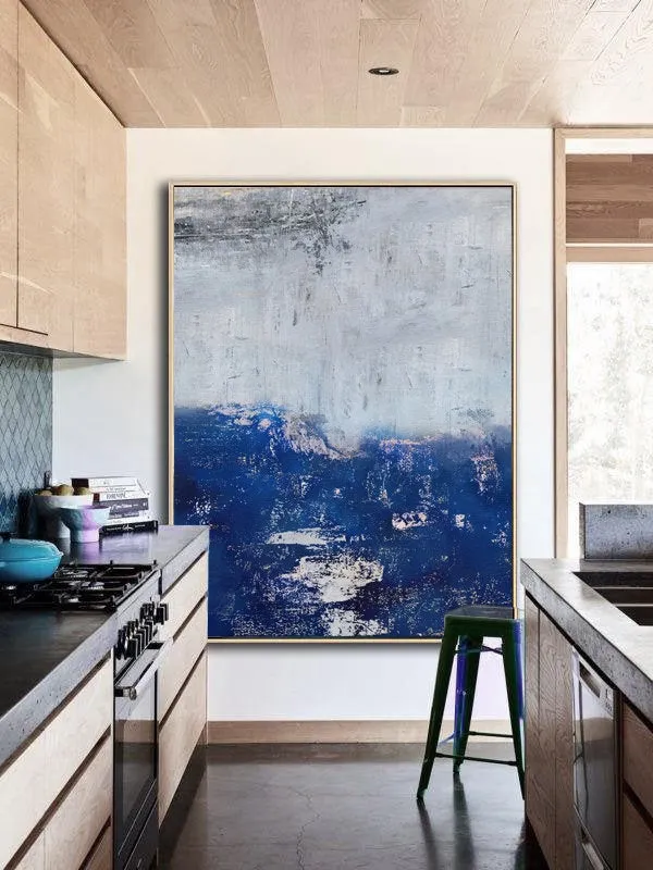 Deep Blue Abstract Painting Canvas Art Large Size Np058