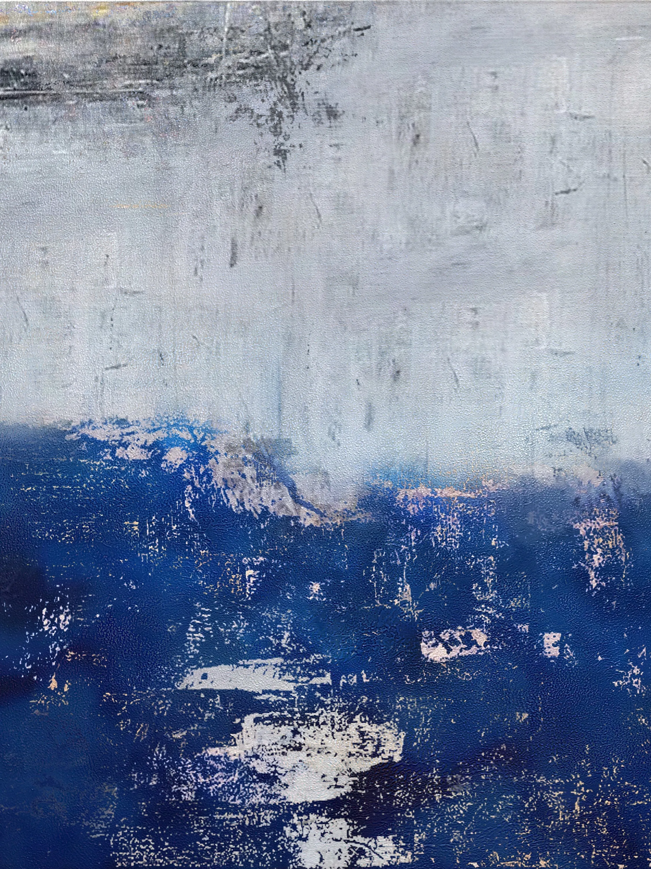 Deep Blue Abstract Painting Canvas Art Large Size Np058