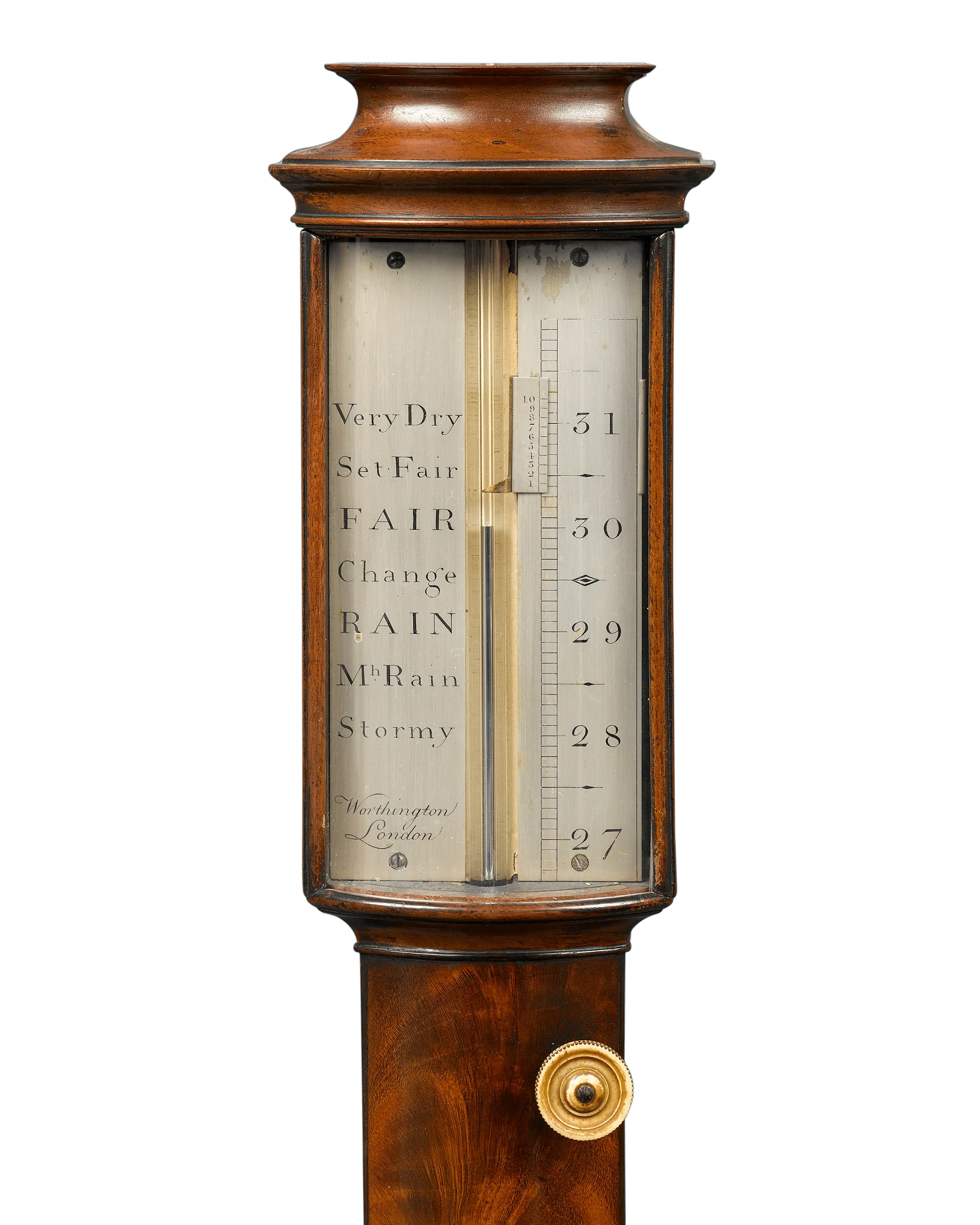 English Stick Barometer by Worthington of London