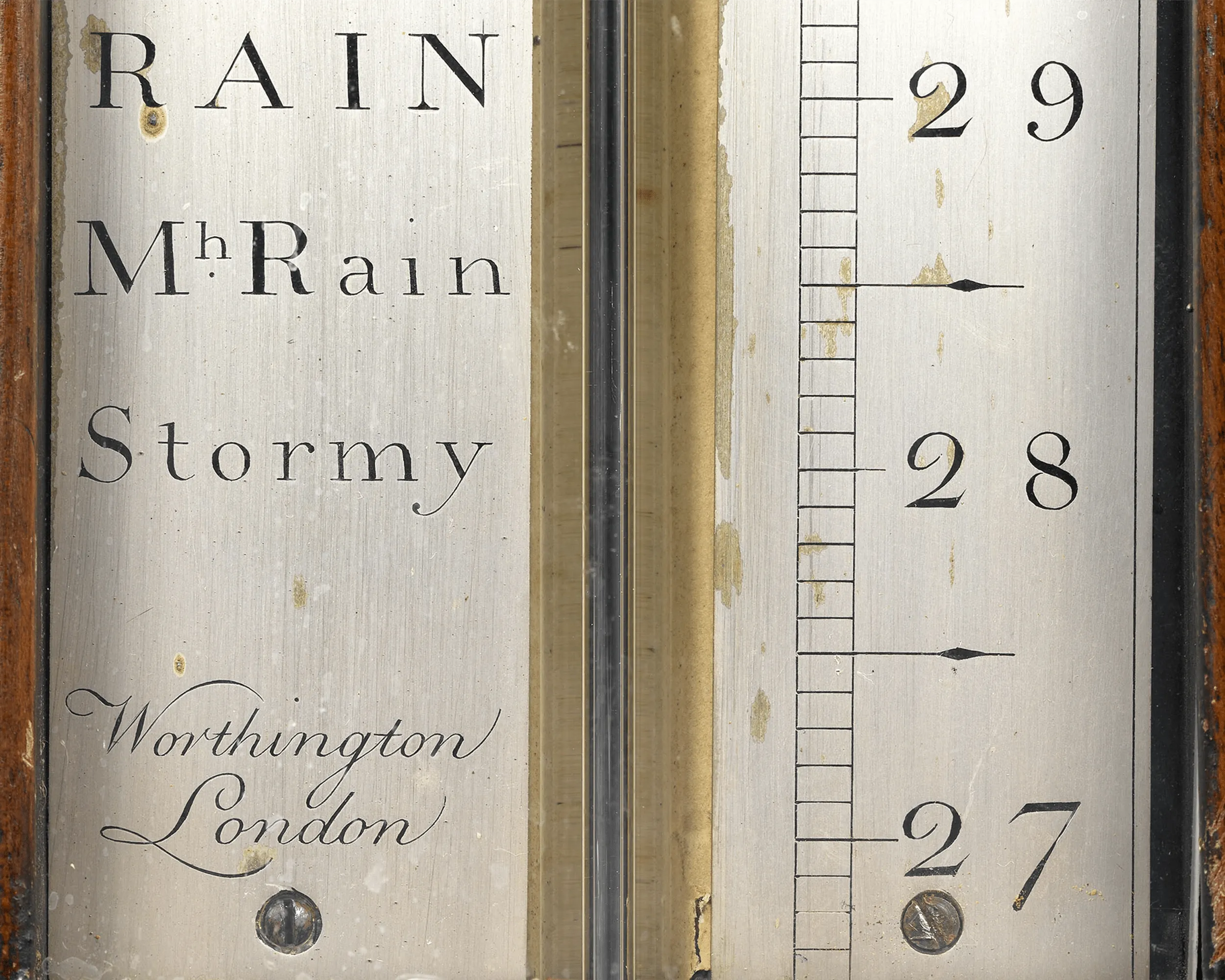 English Stick Barometer by Worthington of London
