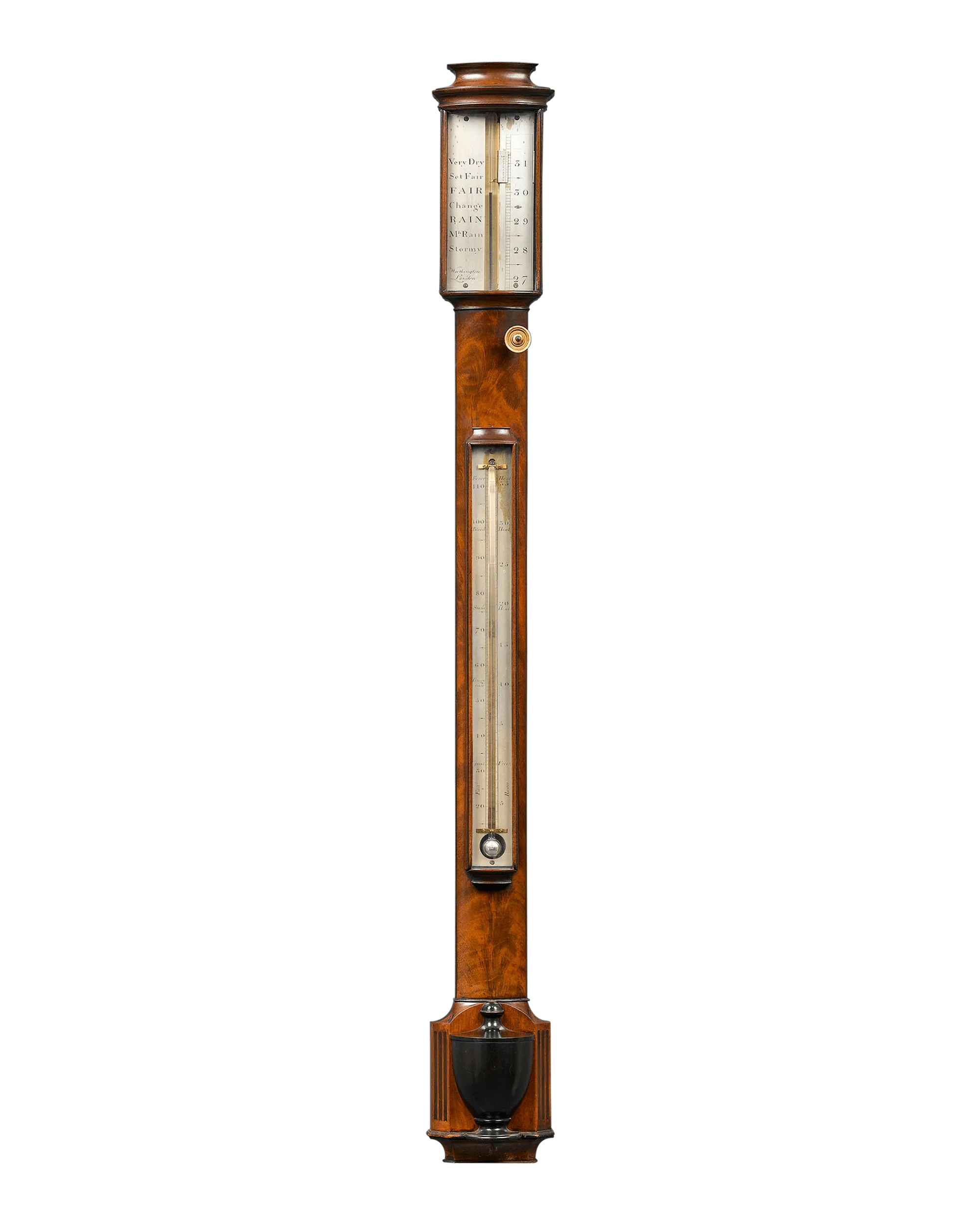English Stick Barometer by Worthington of London