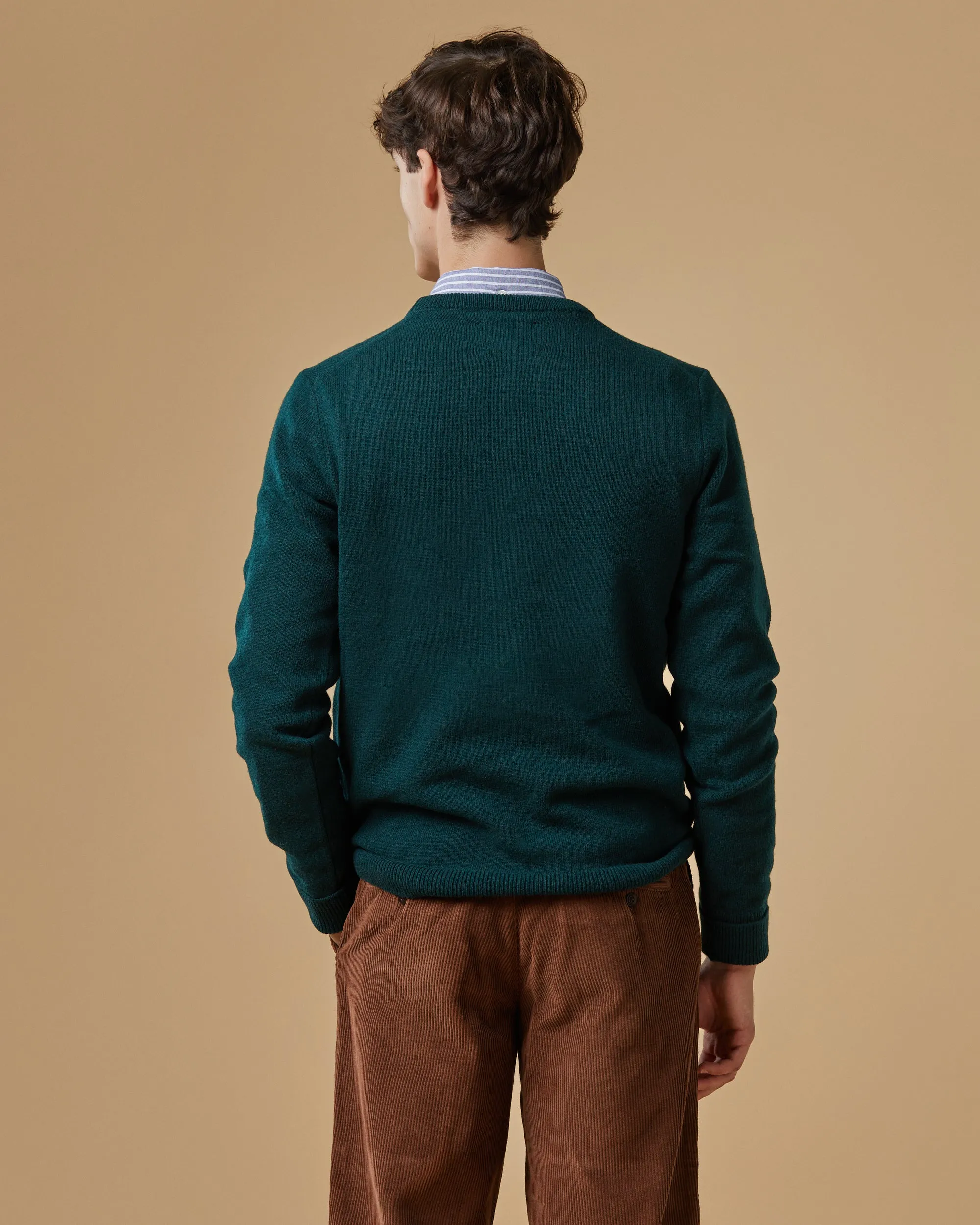 Extrafine Merino Wool Crew Neck - Green