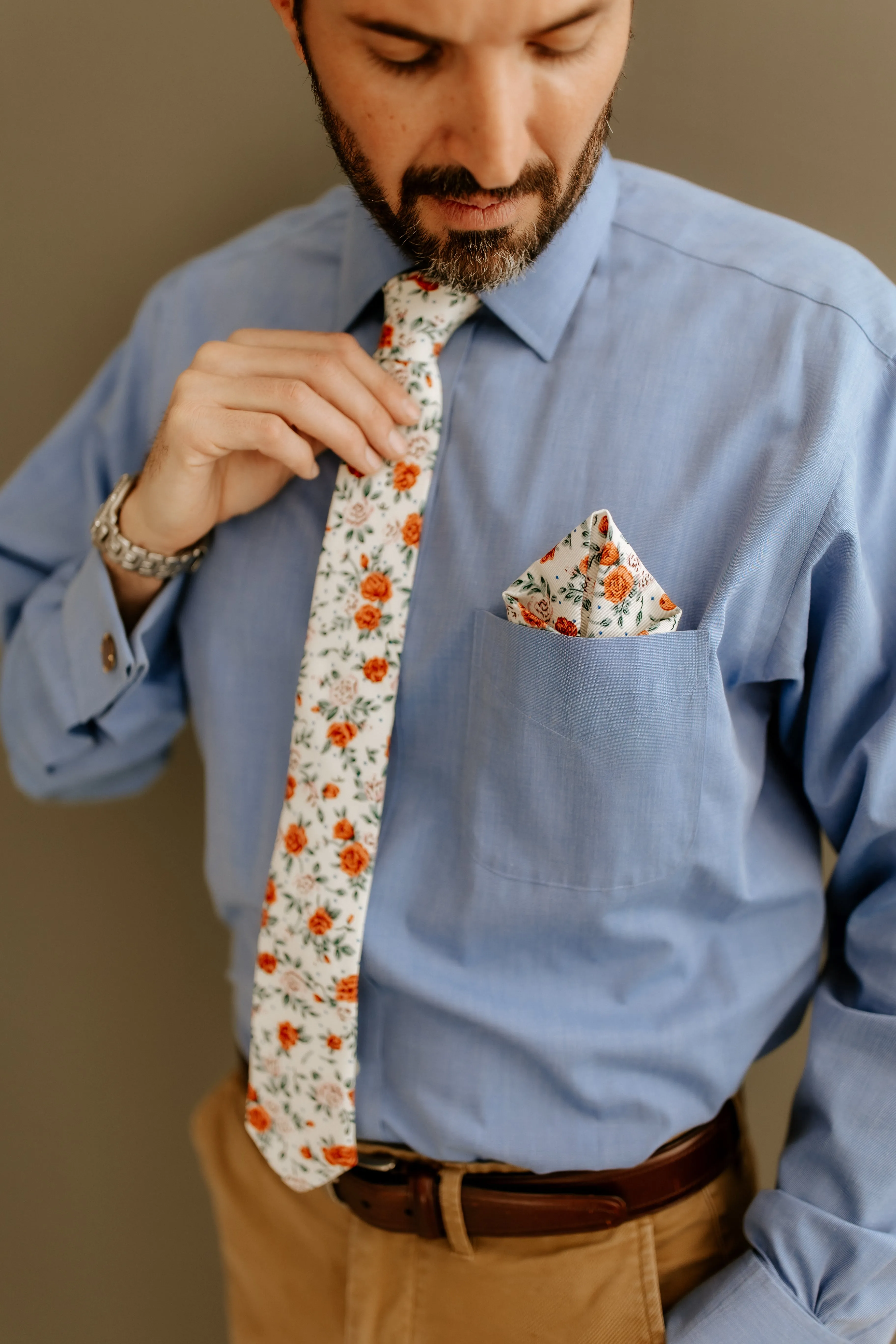 Frederick Cotton Floral Pocket Square