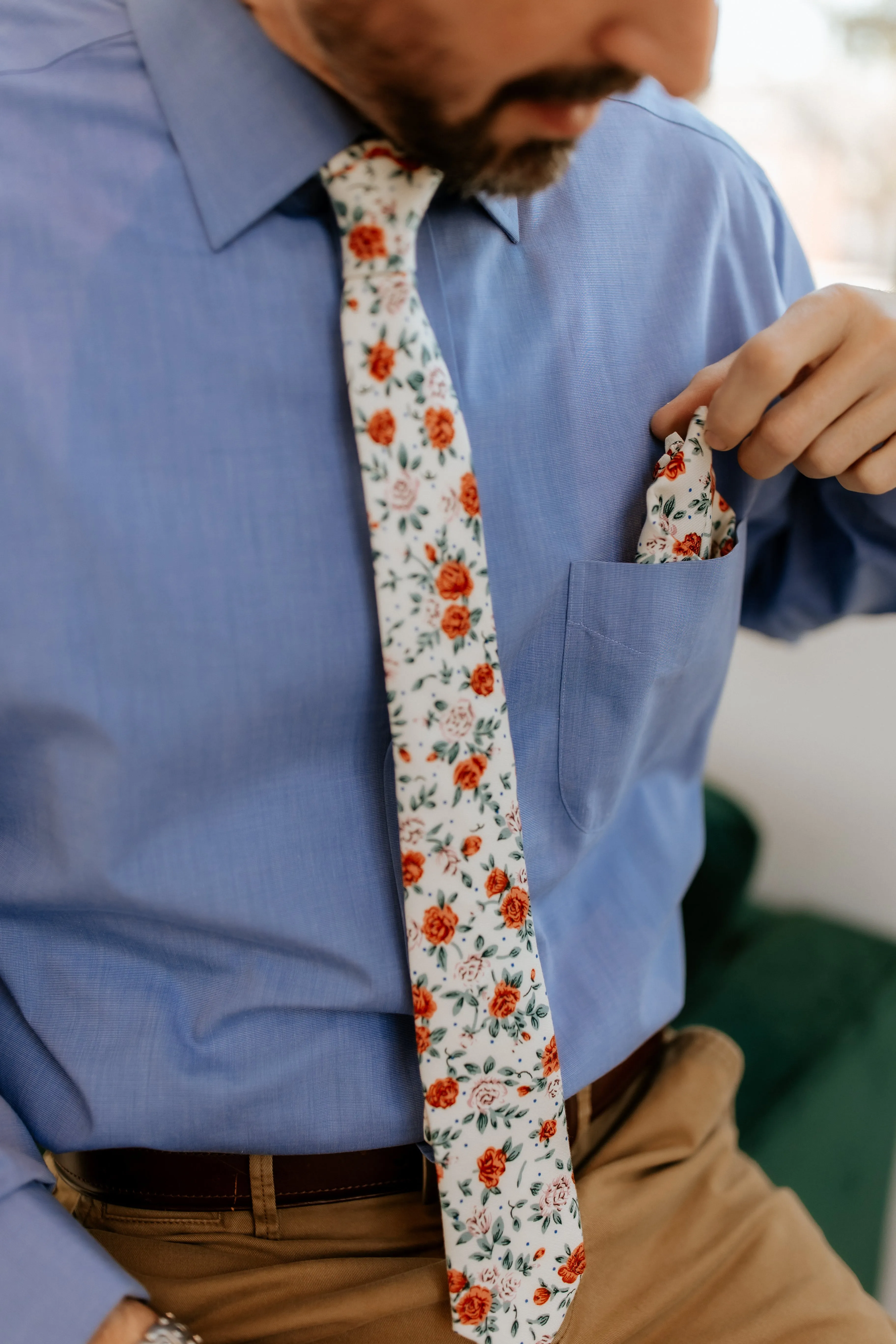 Frederick Cotton Floral Pocket Square