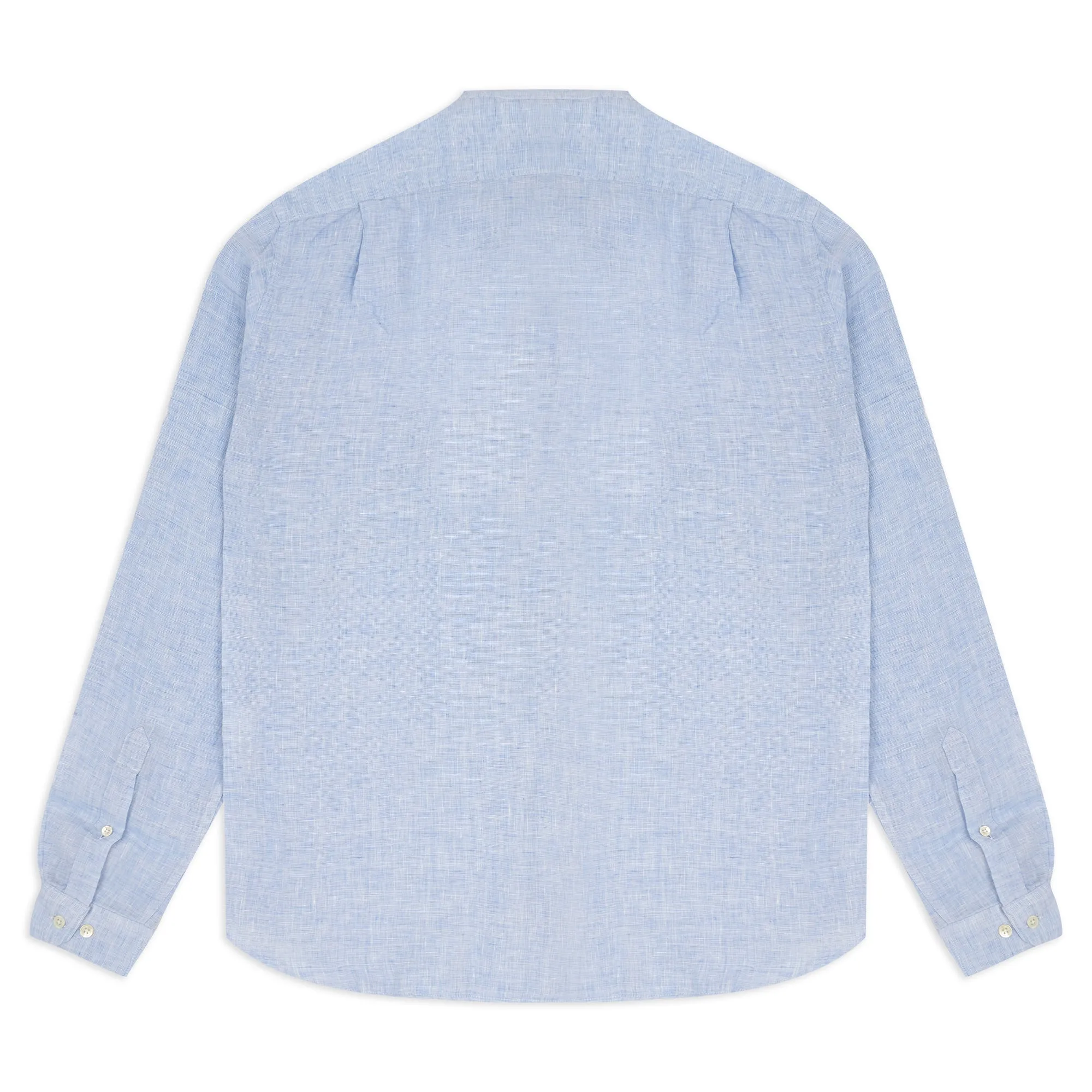 Hartford Premium Grandad Linen Shirt - Light Blue