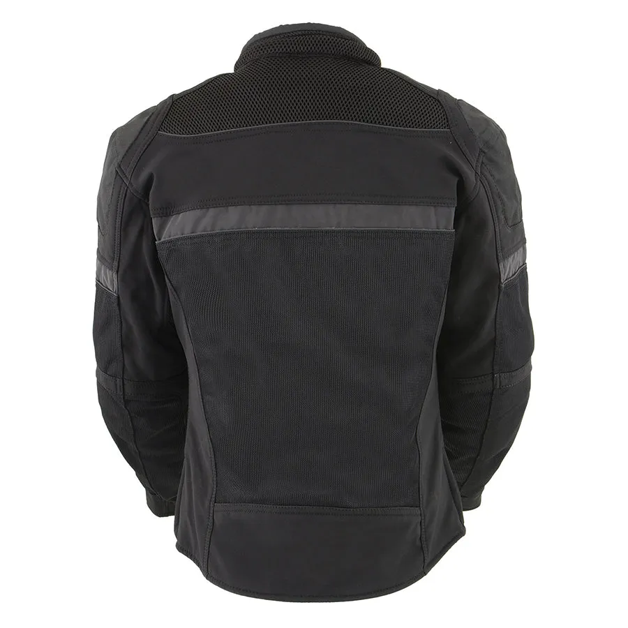 Ladies Black Nylon/Mesh Racing Jacket w/ Removable Armor