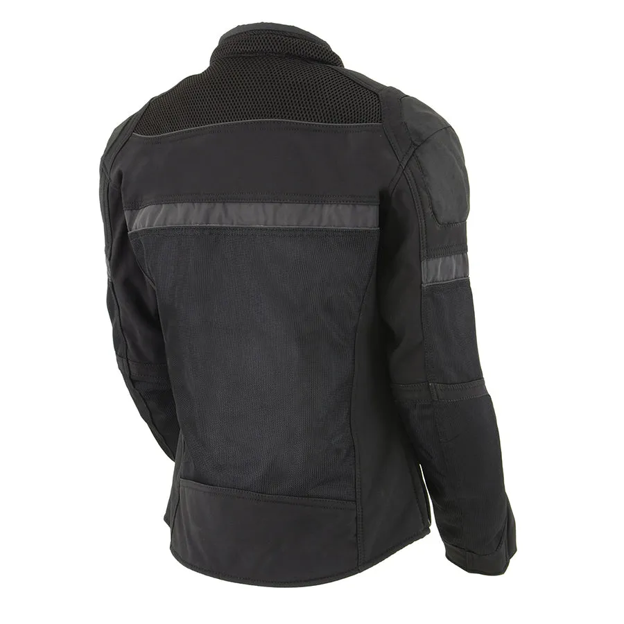 Ladies Black Nylon/Mesh Racing Jacket w/ Removable Armor