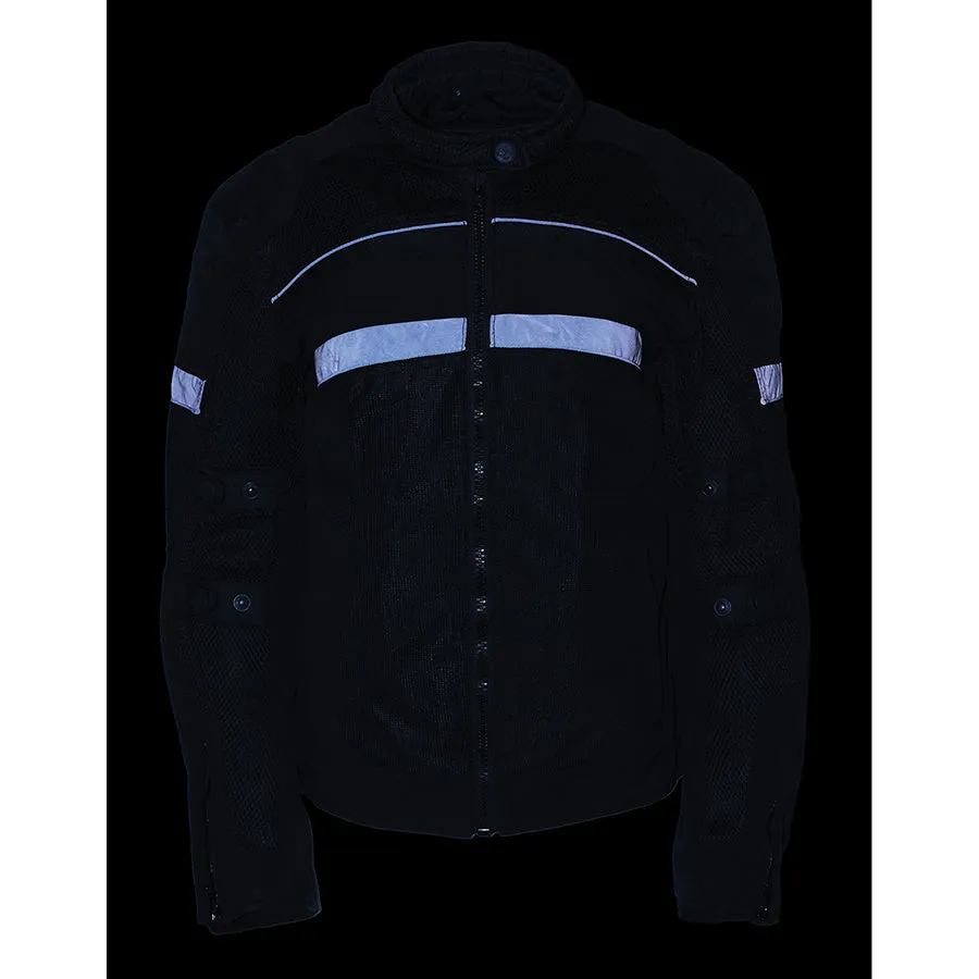 Ladies Black Nylon/Mesh Racing Jacket w/ Removable Armor