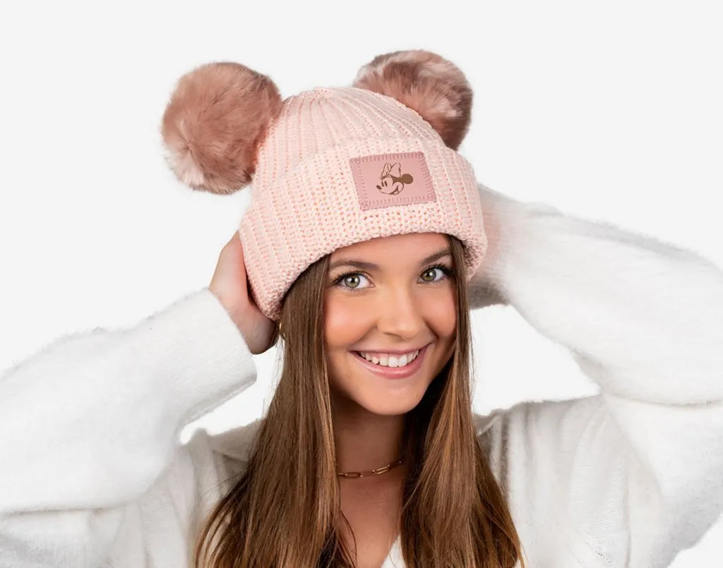 Minnie Mouse Blush Double Pom Beanie