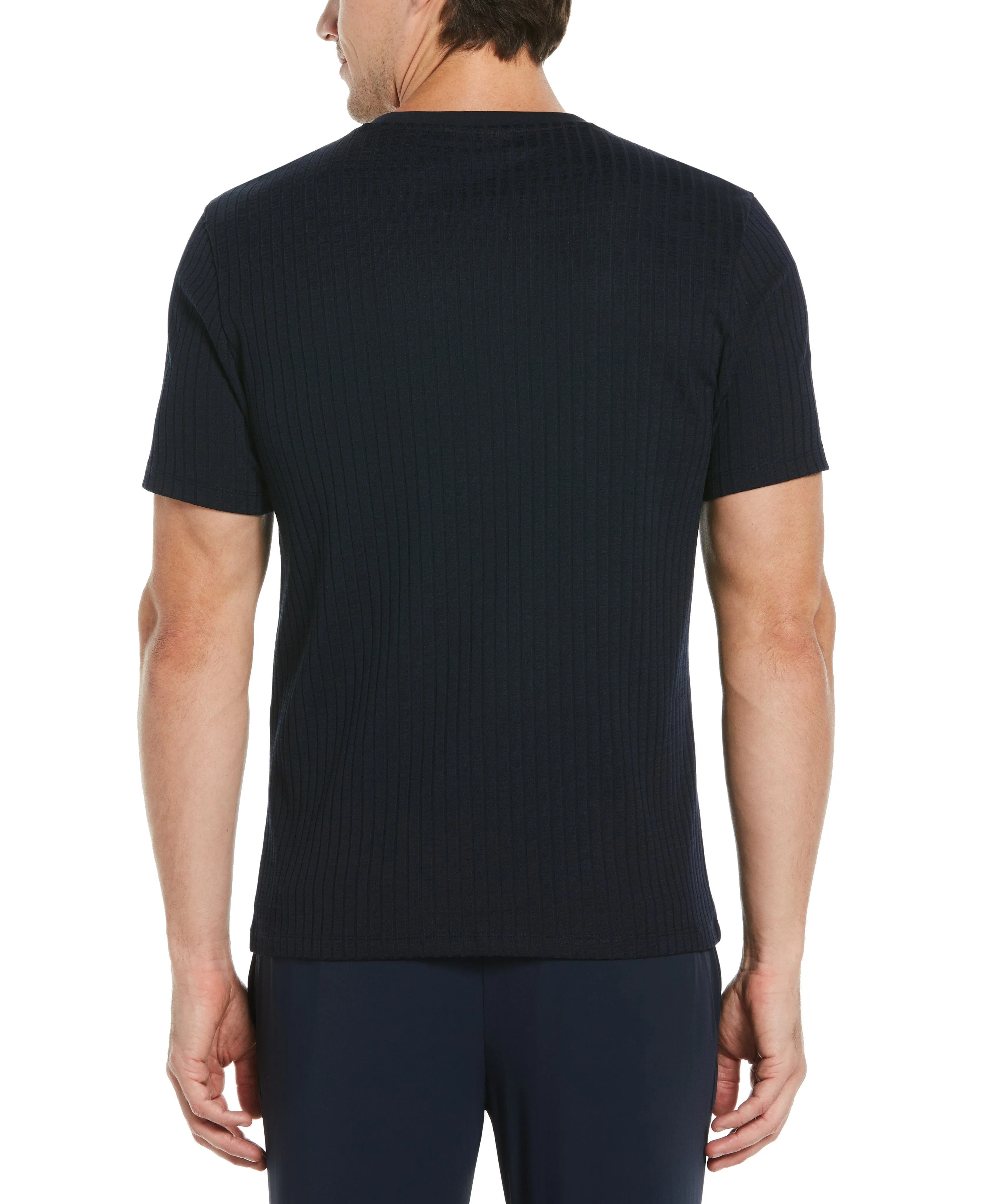 Rib Knit Crew Neck Tee