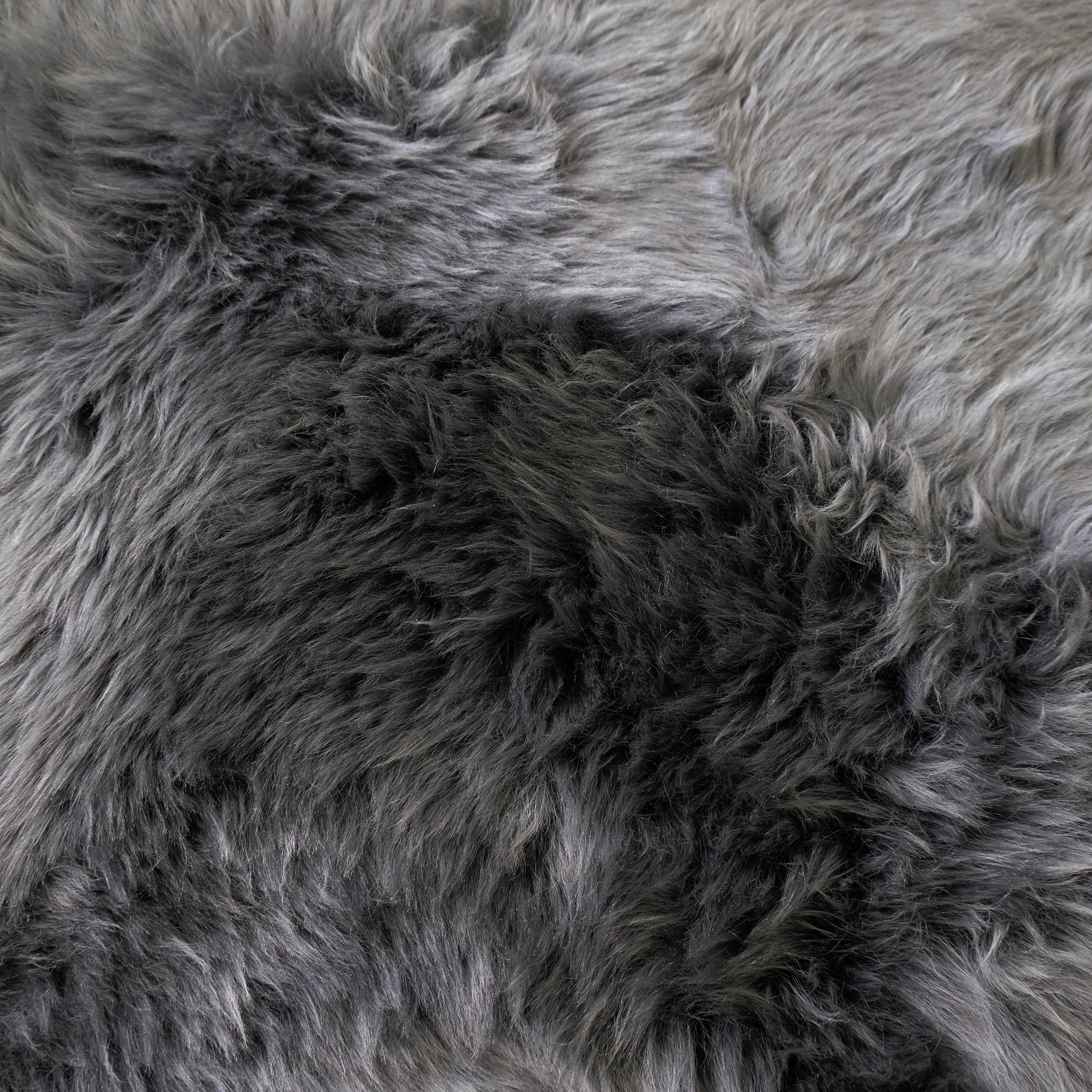 Sheepskin Rug - Steel (Dark Grey) - Double Length (180x65cm) - Long Wool Australian Merino Sheepskin