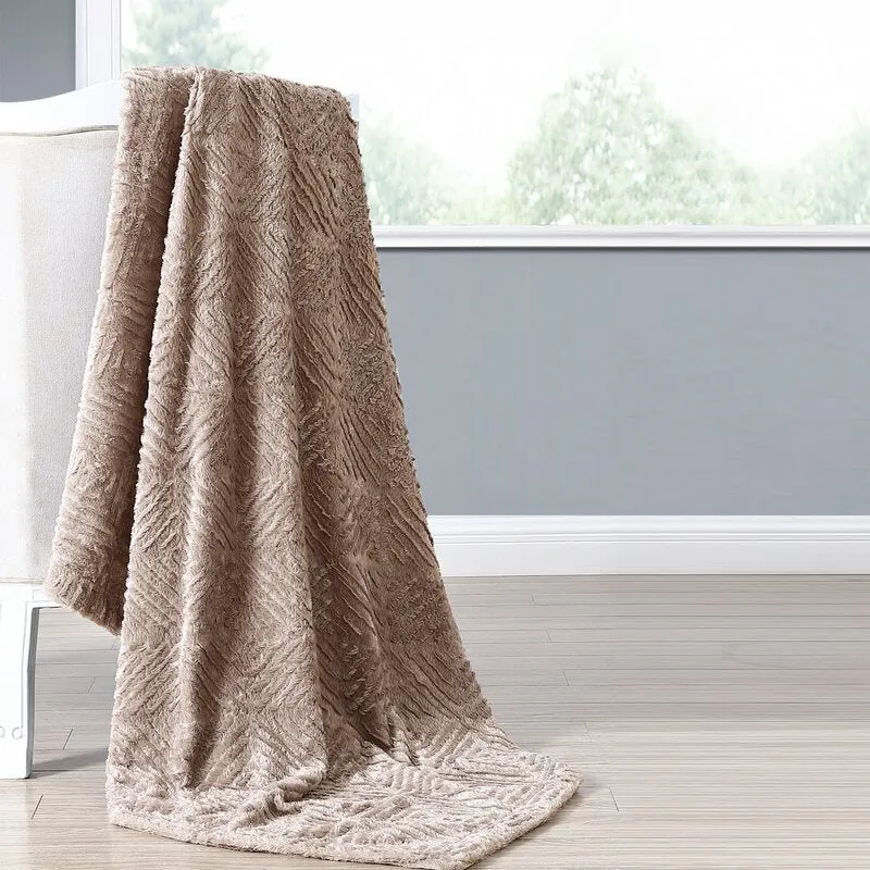 Sierri Faux Fur Microfiber Woven Throw