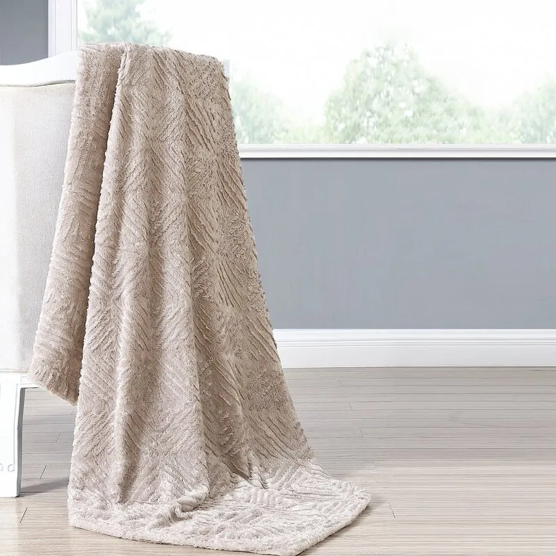 Sierri Faux Fur Microfiber Woven Throw
