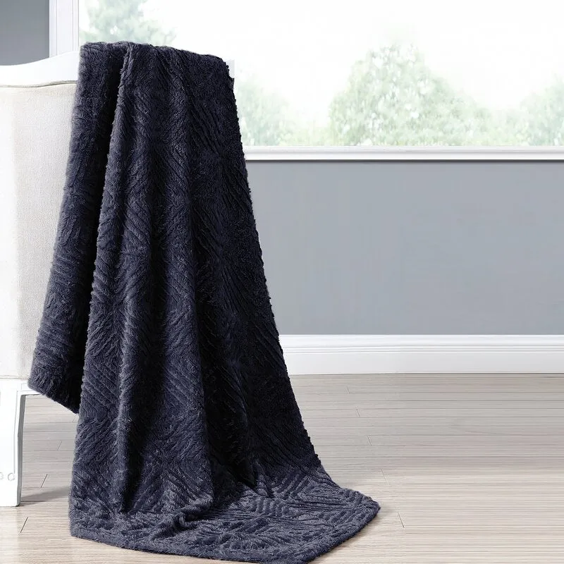 Sierri Faux Fur Microfiber Woven Throw