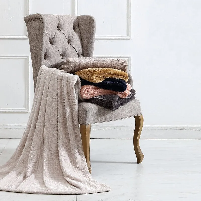 Sierri Faux Fur Microfiber Woven Throw