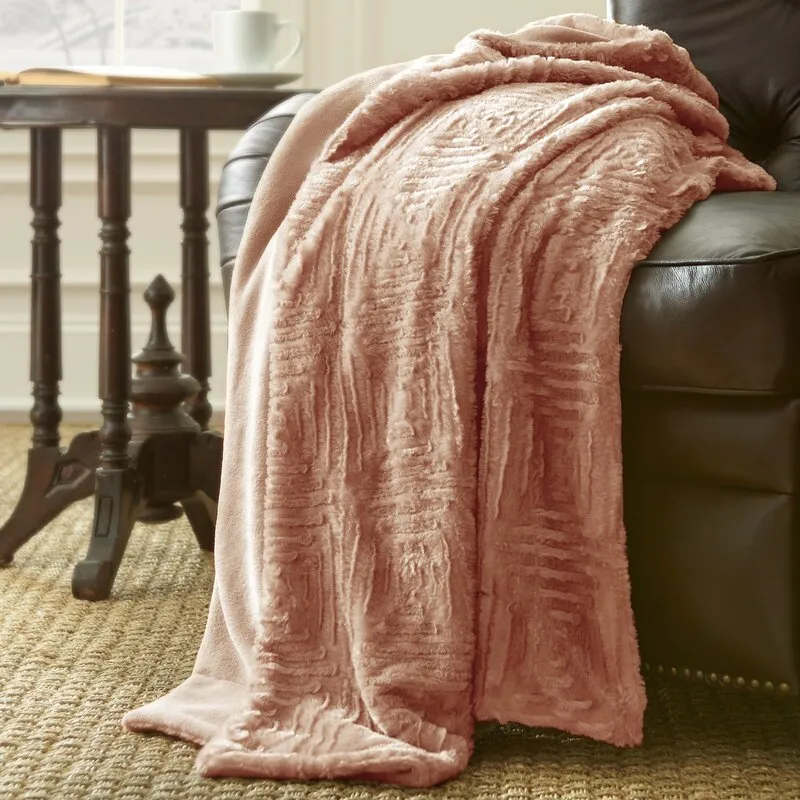 Sierri Faux Fur Microfiber Woven Throw