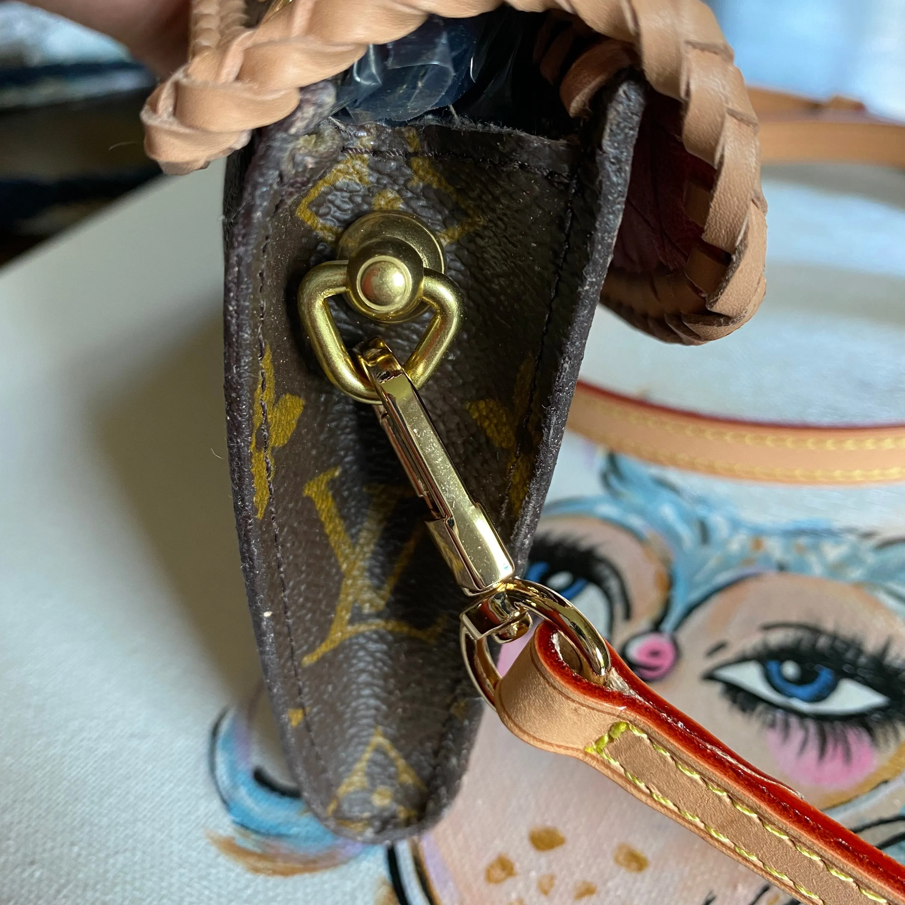 The Junco - Vintage Monogram in Vachetta Crossbody Bag