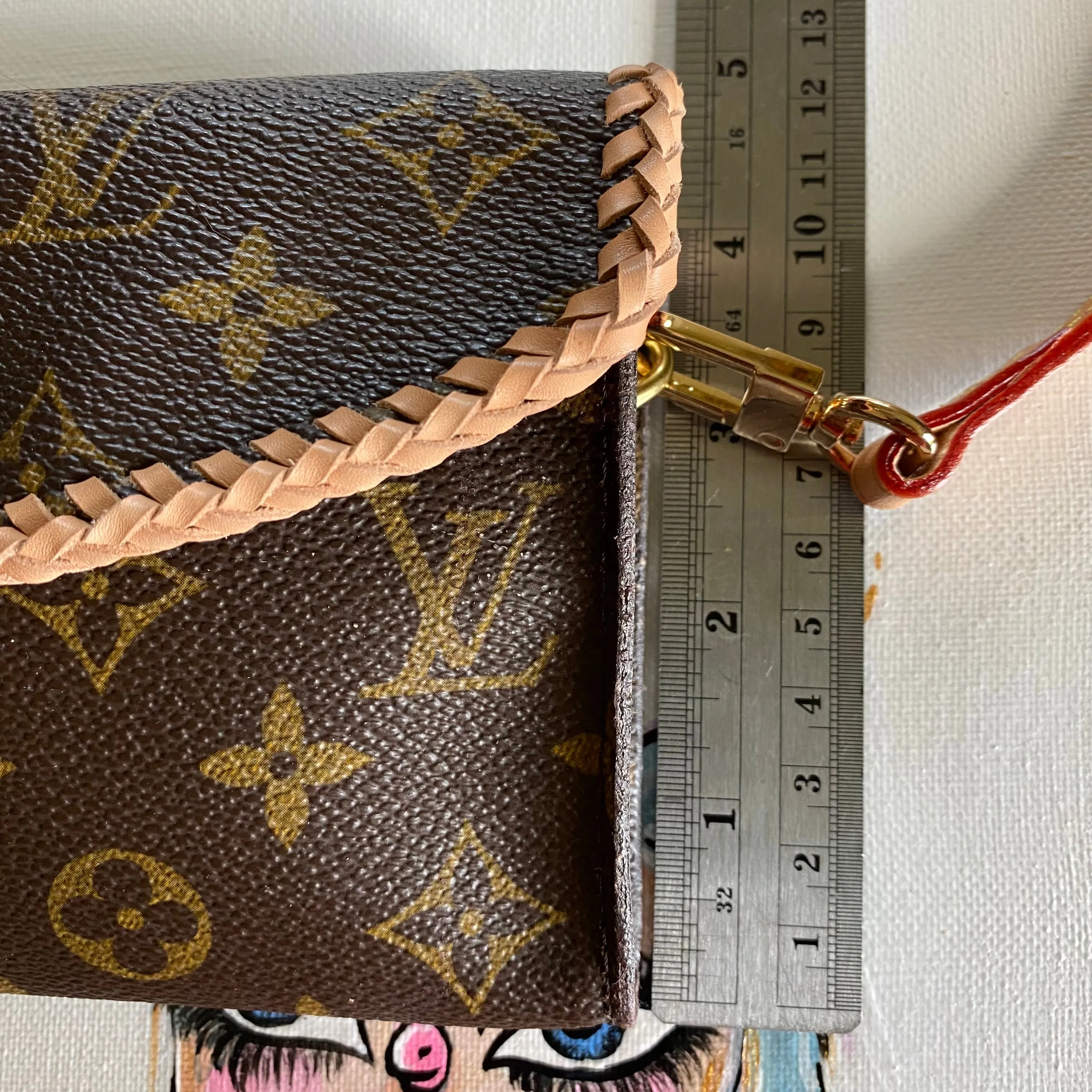 The Junco - Vintage Monogram in Vachetta Crossbody Bag