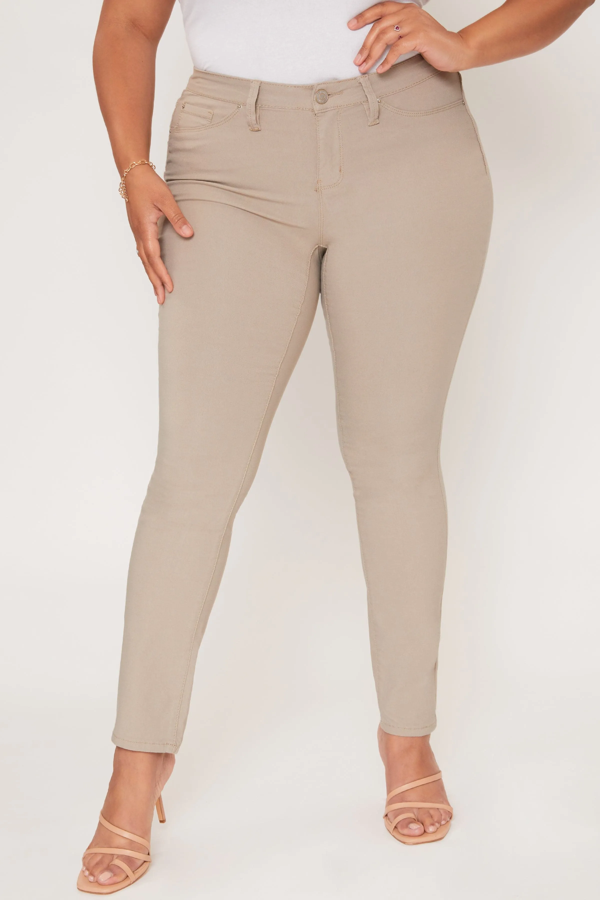 Women´s Plus Hyperstretch Skinny Pants, Taupe